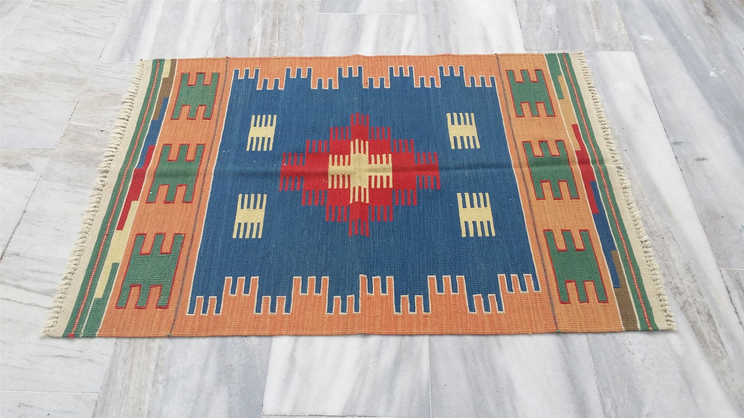 Small Turkish Kilim, 2 ft 10 in x 1 ft 11 in Vintage Door Mat
