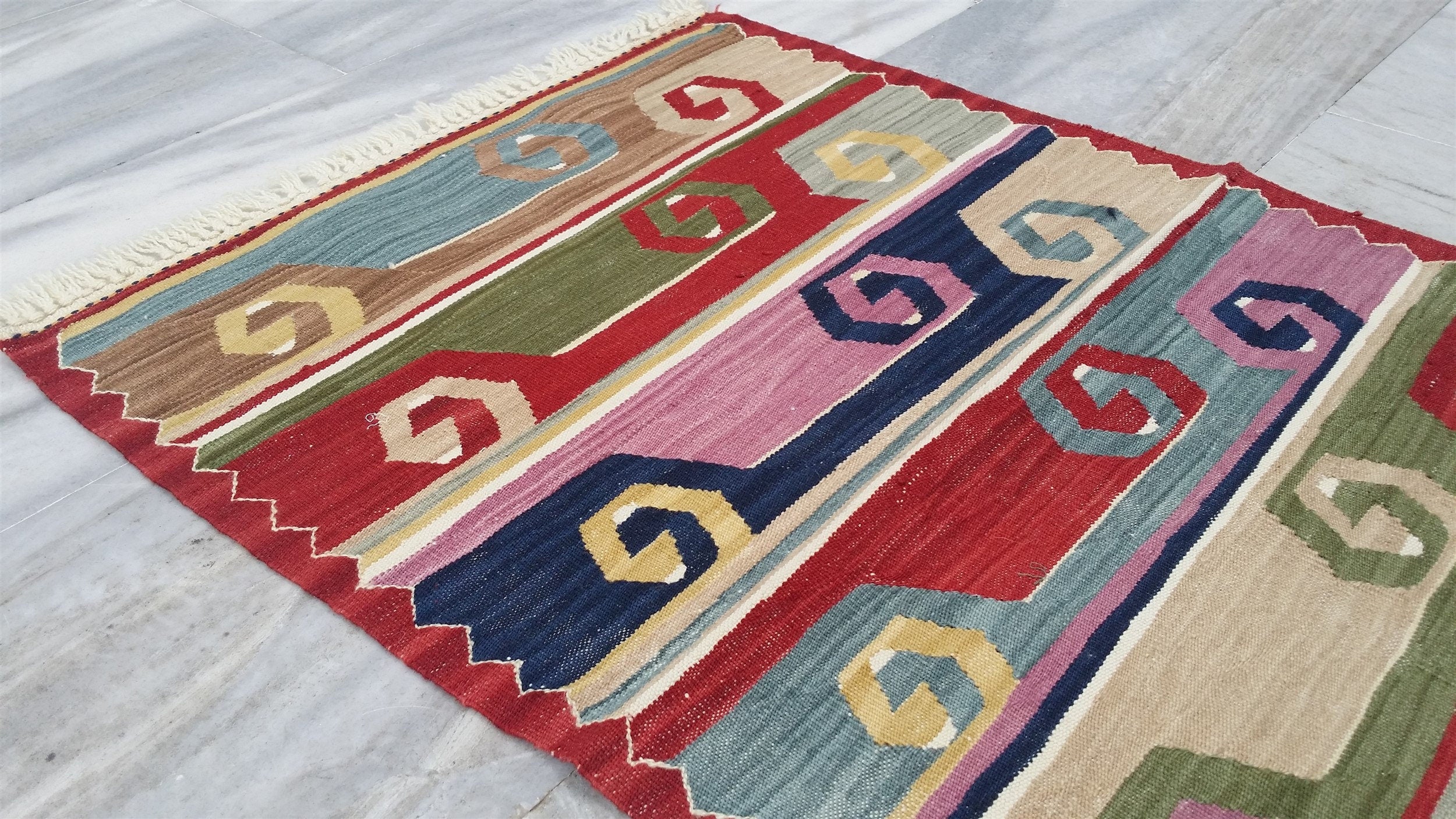 Oushak Turkish Kilim Rug, 2 ft 8 in x 1 ft 9 in, Small Vintage Kilim Doormat Rug