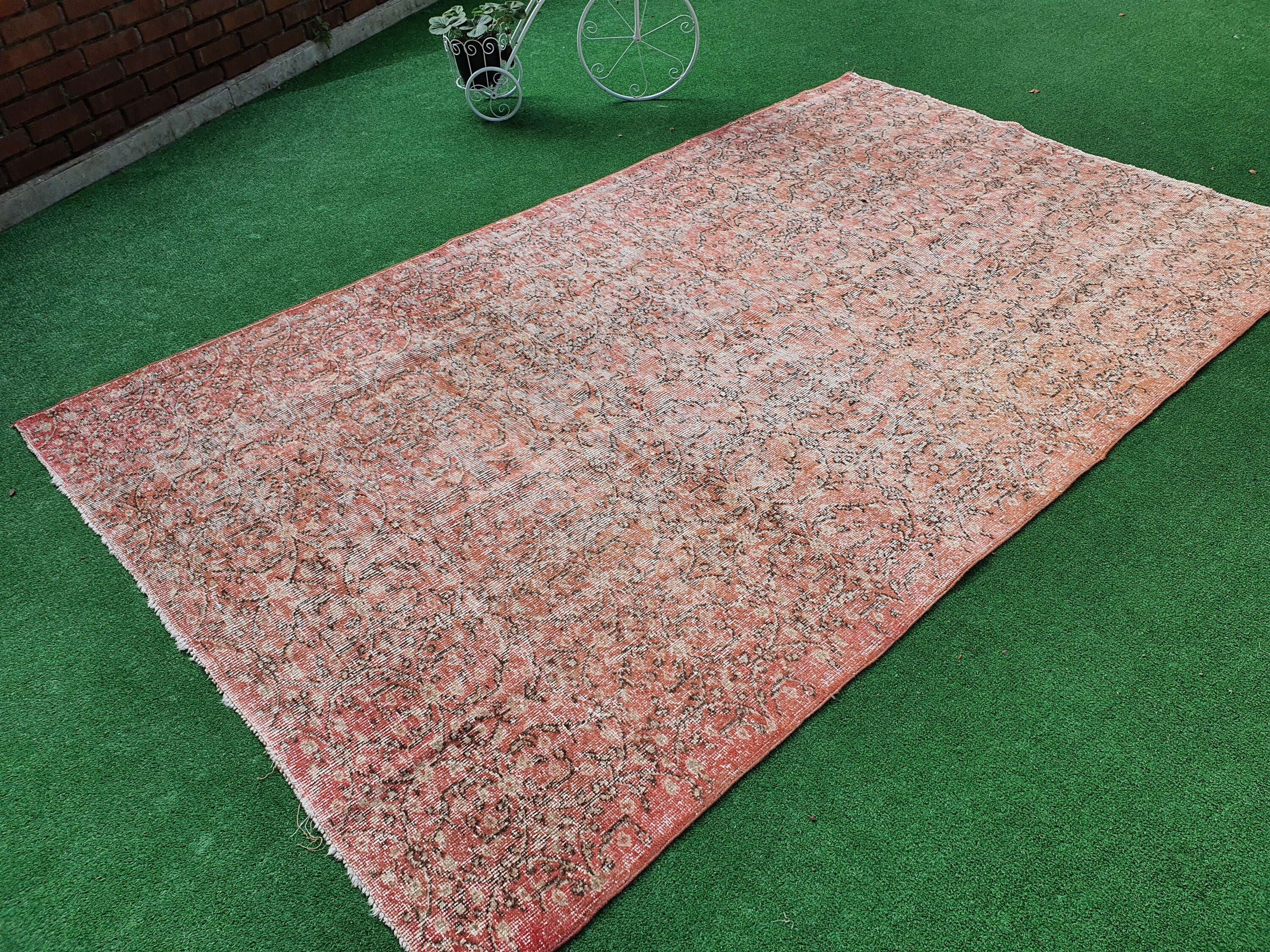 Isparta Turkish Rug, Bohemian Persian Area Rug, Tribal Nomadic Rustic Home Decor Handmade Rug 8'5"x5'1"