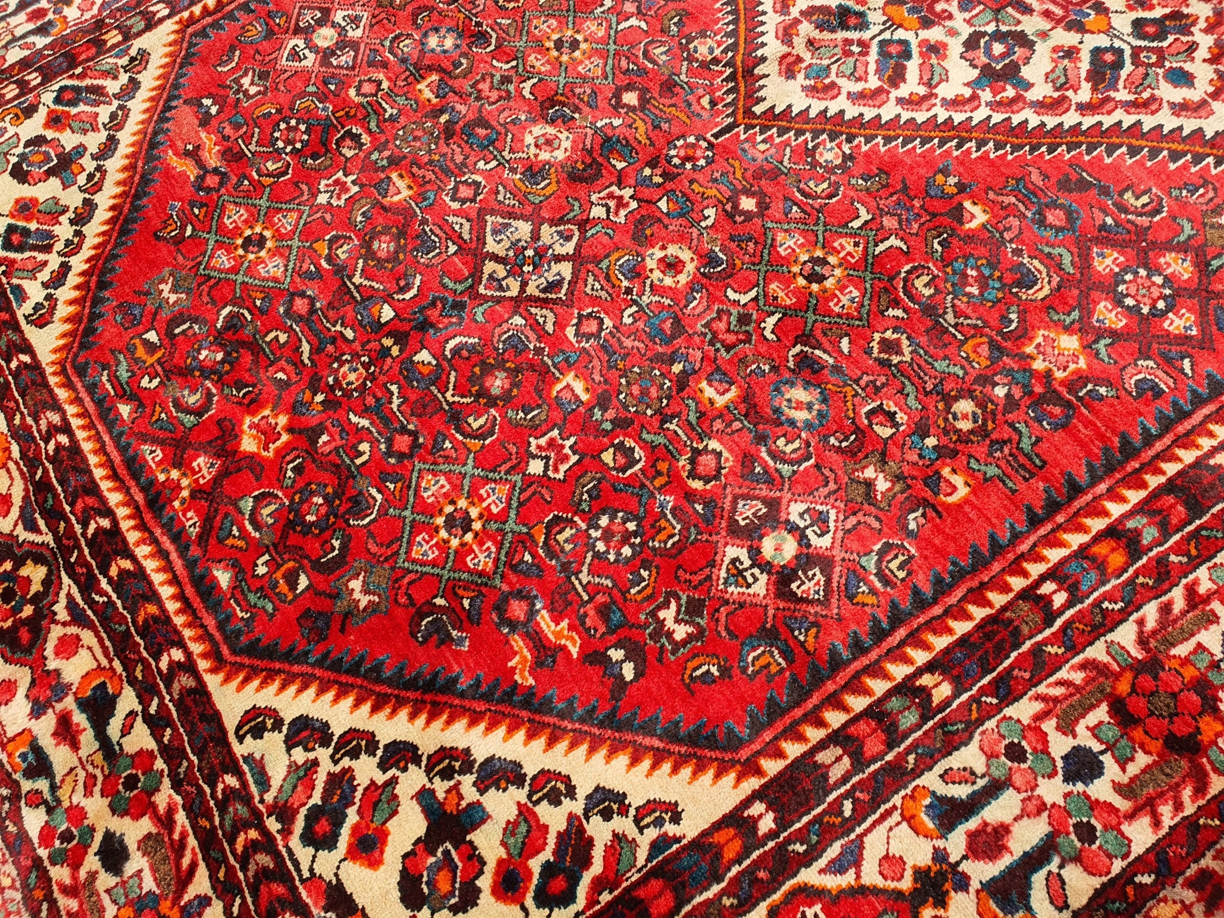 Large Persian Rug 10'8''x6'6'' Red and Blue