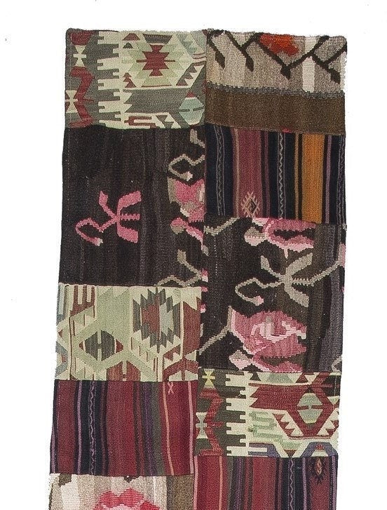 Vintage Decor Persian Area Kilim Runner Rug, Moroccan Style Handwoven Wool Rug 17'9''x2'6''