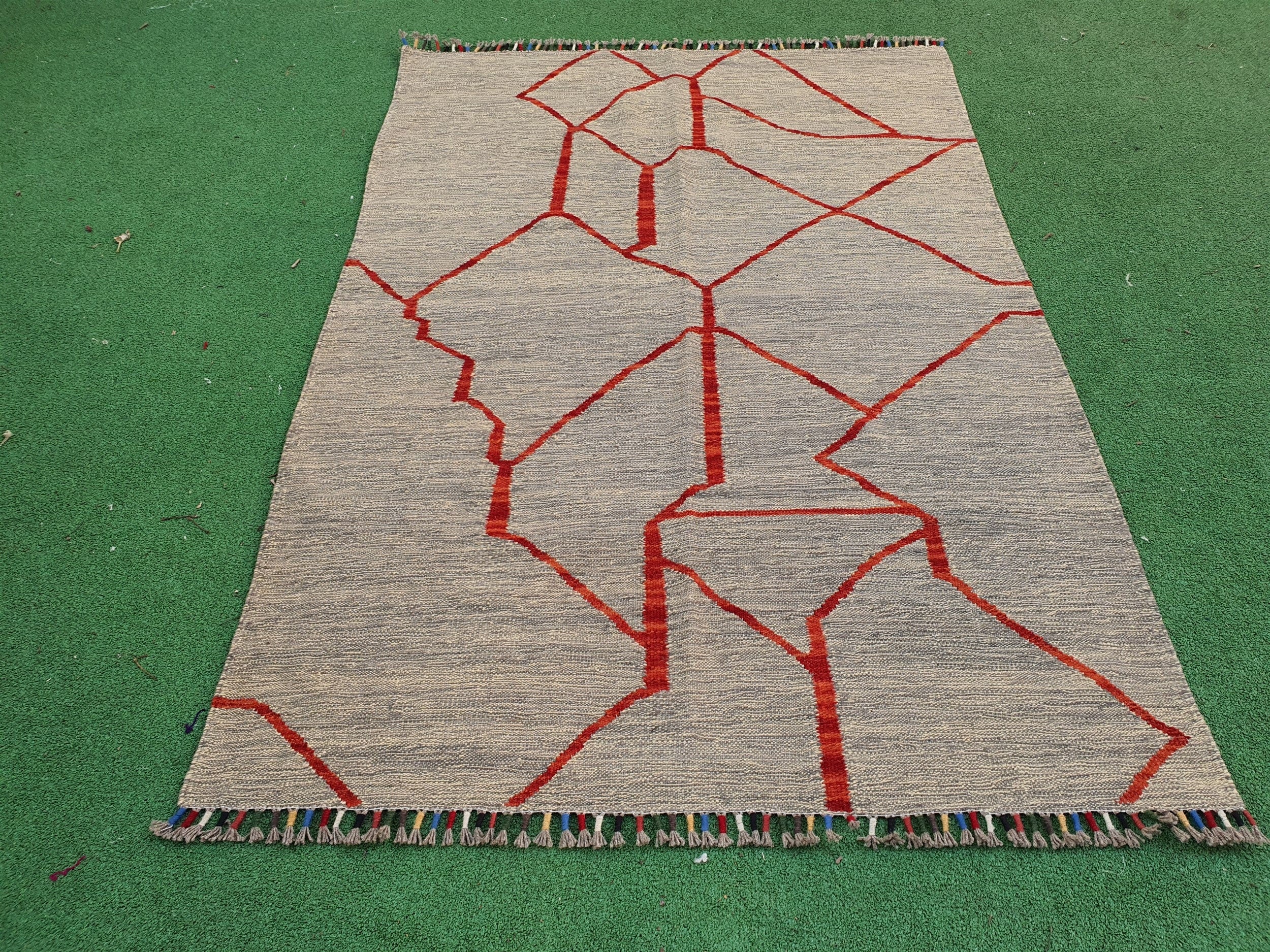 Turkish Kilim Floor Rug 5 x 4 ft