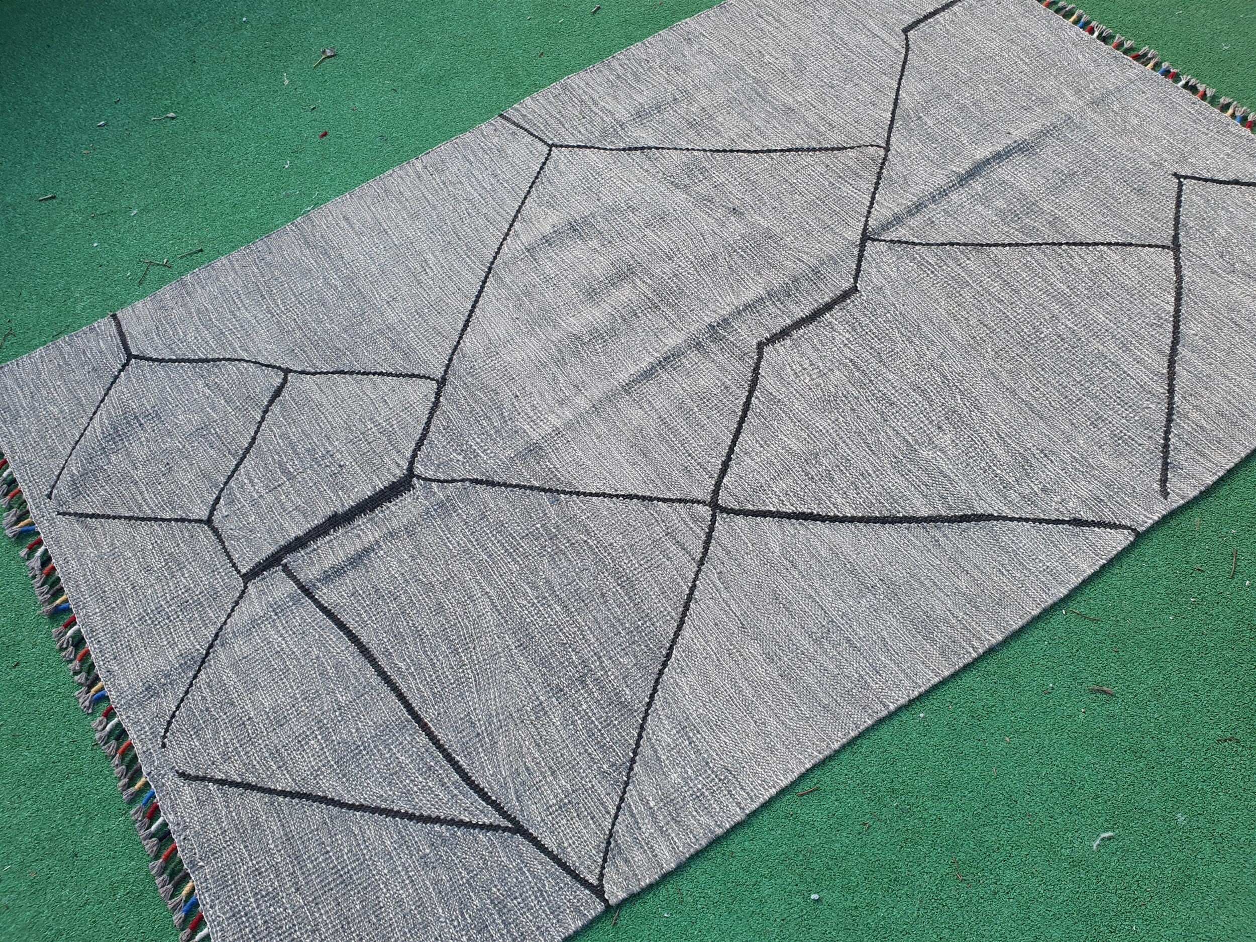 Alfombra vintage Oushak Kilim, alfombra turca, alfombra marroquí, alfombra bohemia de decoración rústica, alfombra persa hecha a mano, alfombra de piso reciclada ''6"x3'8''