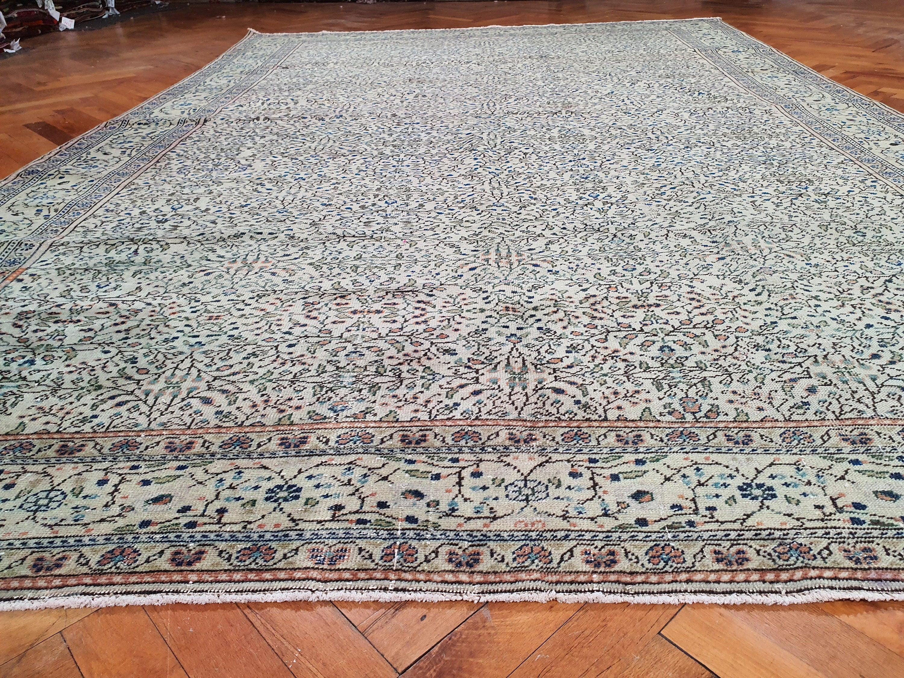 Kayseri Turkish Rug, Vintage Handmade Organic Wool Rug 9'4"x6'1"
