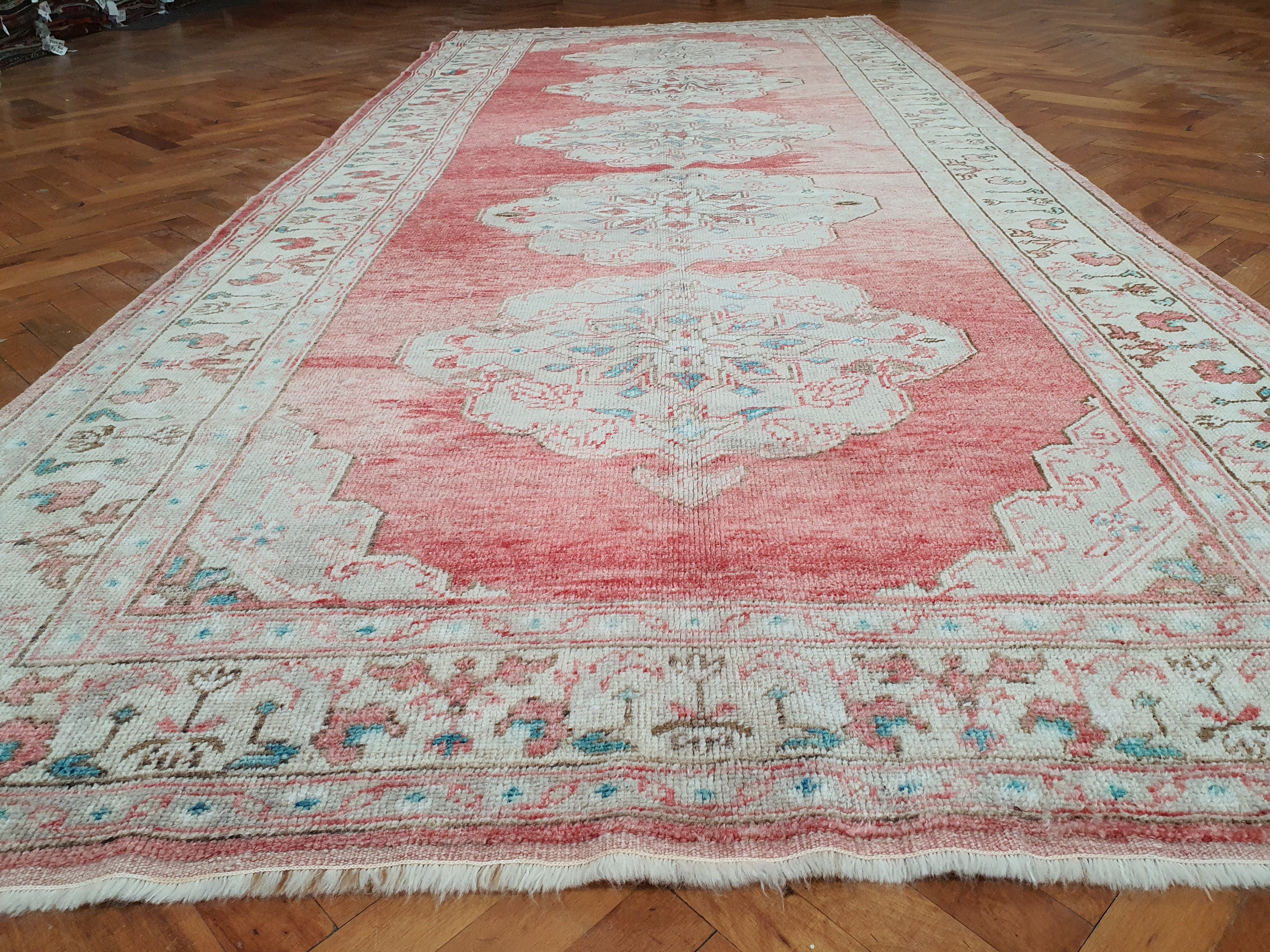 Vintage Faded Bohemian Decor Rustic Rug, Distressed Rug, Pastel Wash Persian Area Rug, Natural Wool Living Room Decor 11'2''x4'9'' feet