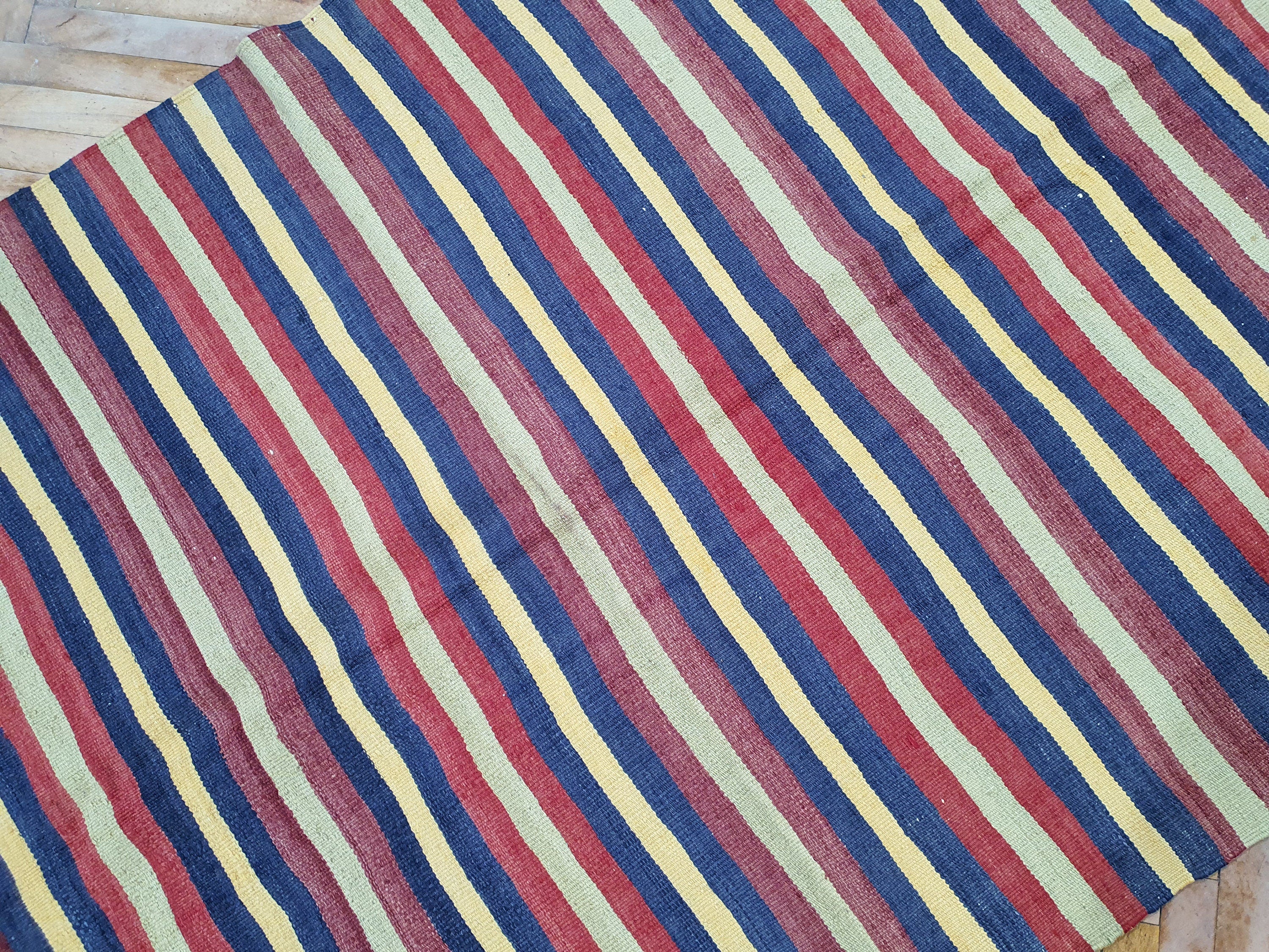 Alfombra de lana tejida a mano estilo marroquí con decoración vintage, estilo persa, estilo bohemio, estilo turco colorido, 7'2'' x 4'4''