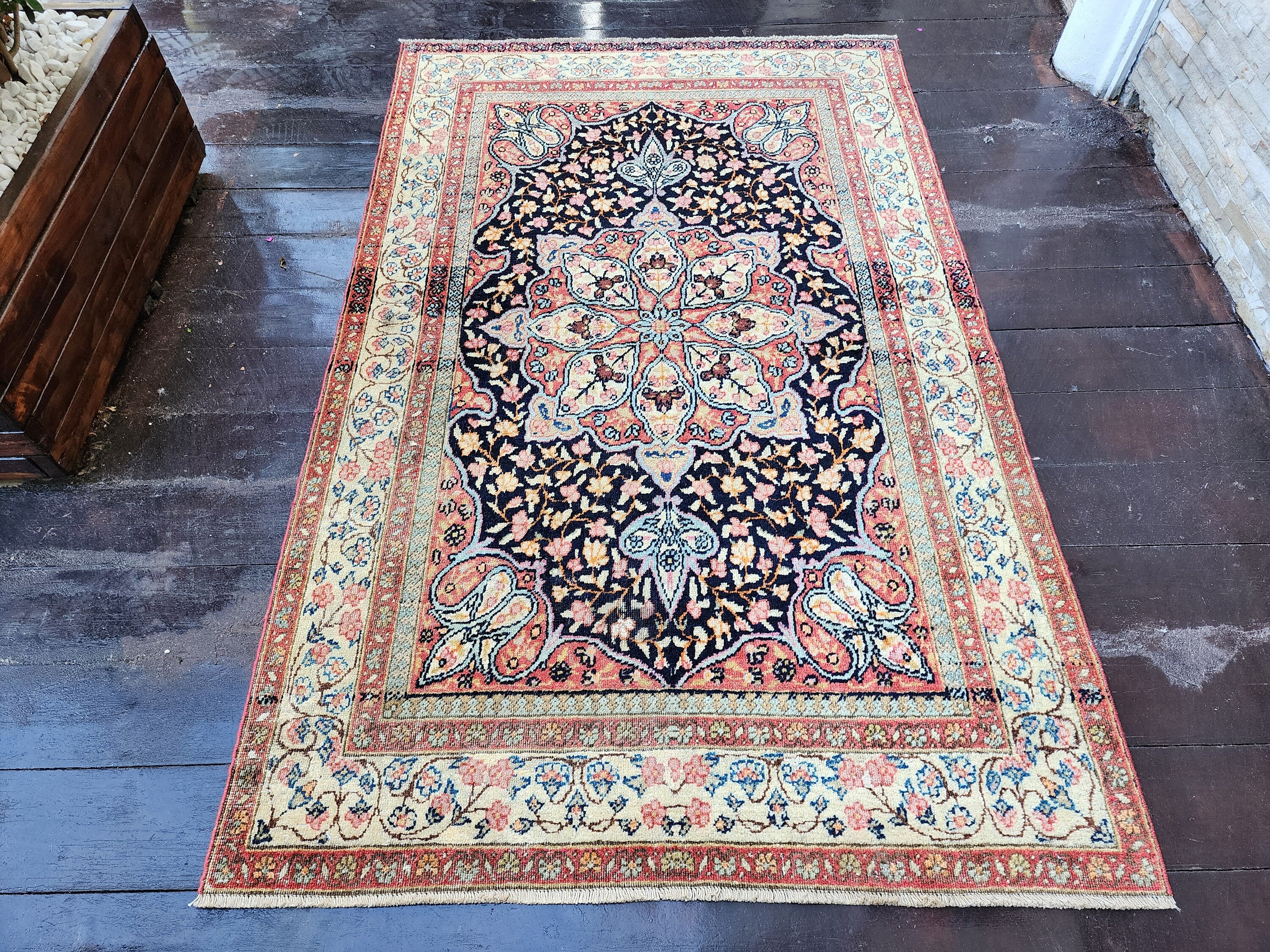 Blue Antique Persian Area Rug ''6''x3'7''