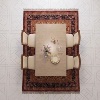 Dining Room Rugs — Finest Quality Antique Pirot Kilim Rug, 9 ft x 7 ft 7 in