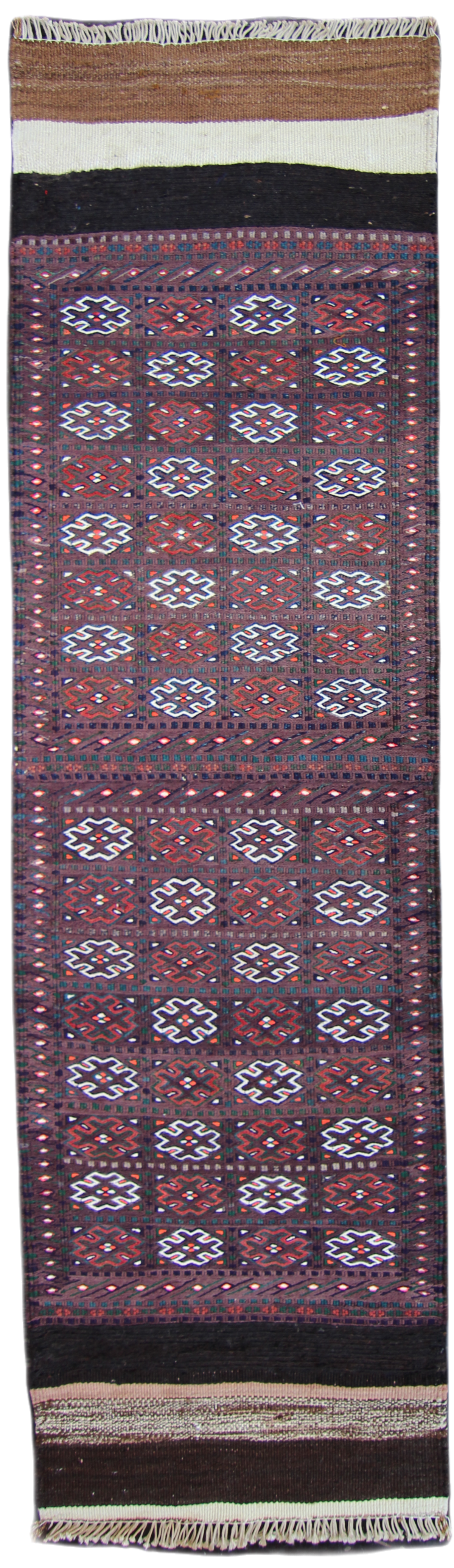 Camel Rugs — Persian Tribal Kilim Hallway Rug 6'6''x1'9'' Natural Wool Boho Rustic Runner Rug