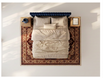 Bedroom Rugs — Afghan Kilim Rug,5 ft 3 in x 3 ft 4 in, Rust Red, Blue and Off-White Contemporary Turkish Rug