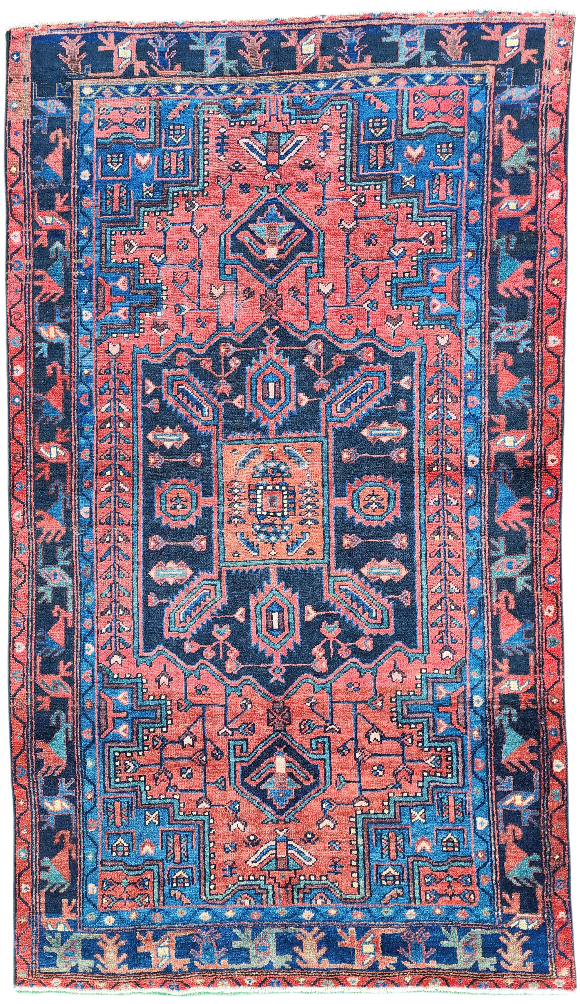Vintage Persian Area Rug 6'7"x4'3"