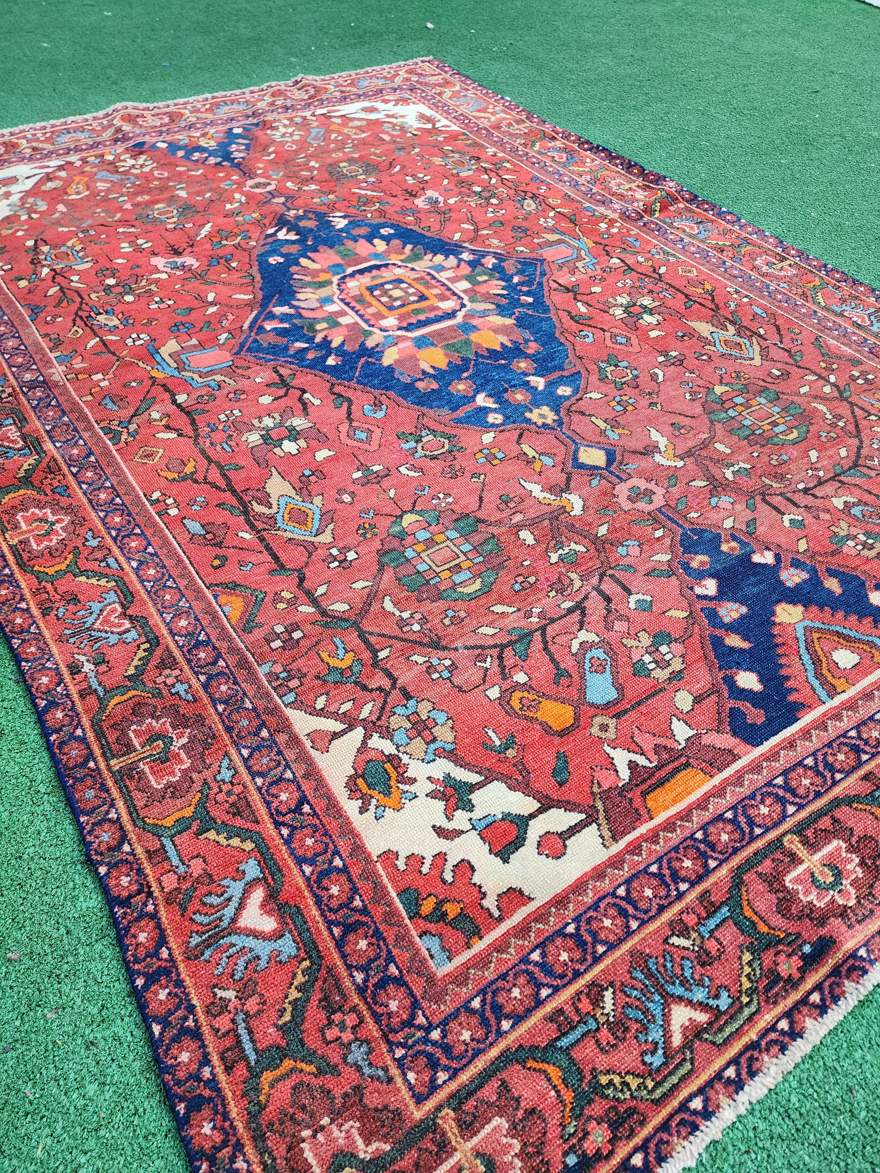 antique Anatolian Wool Small Rug — back view