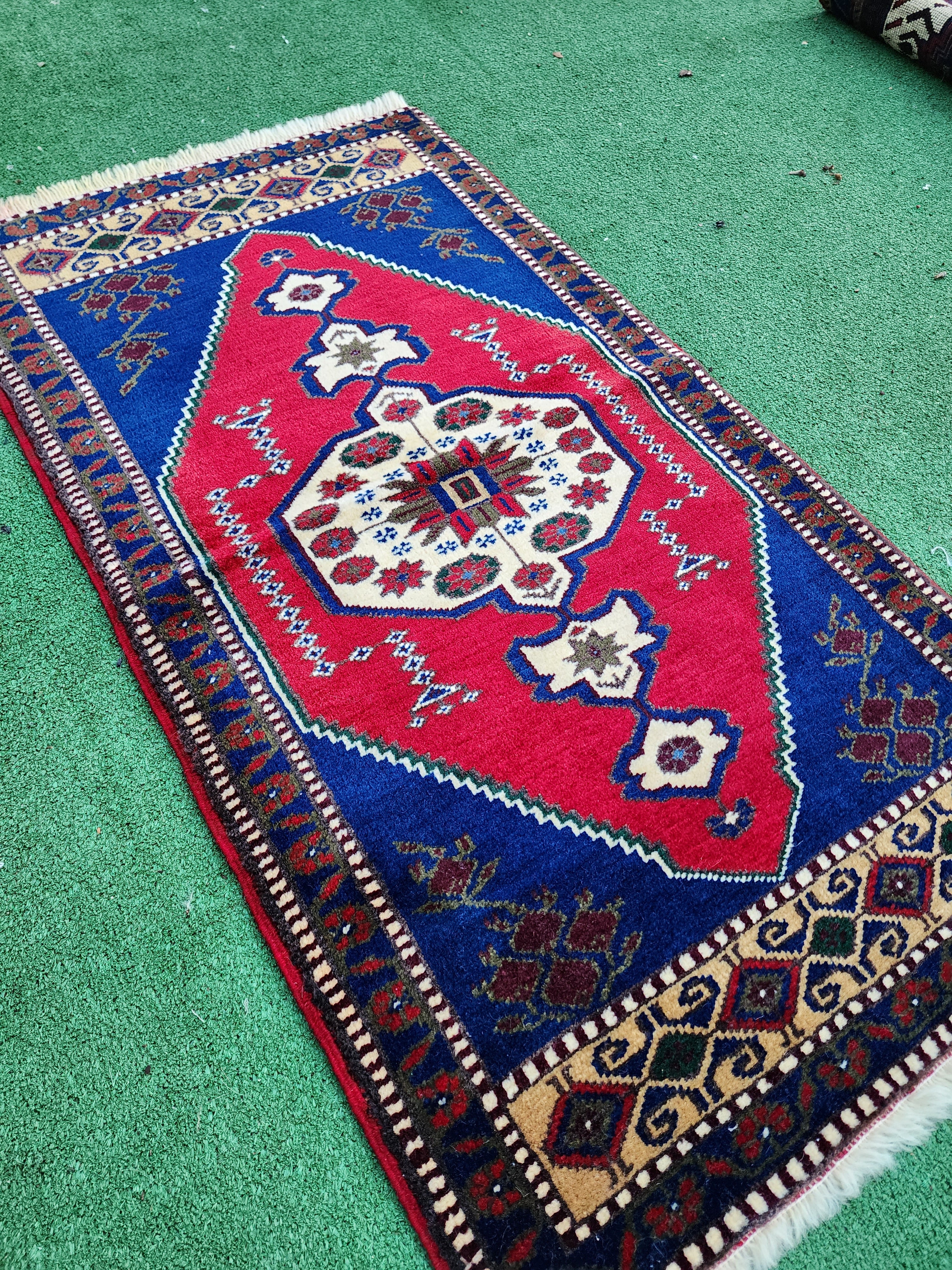 Red and Blue Turkish Rug 3'5''x''2''