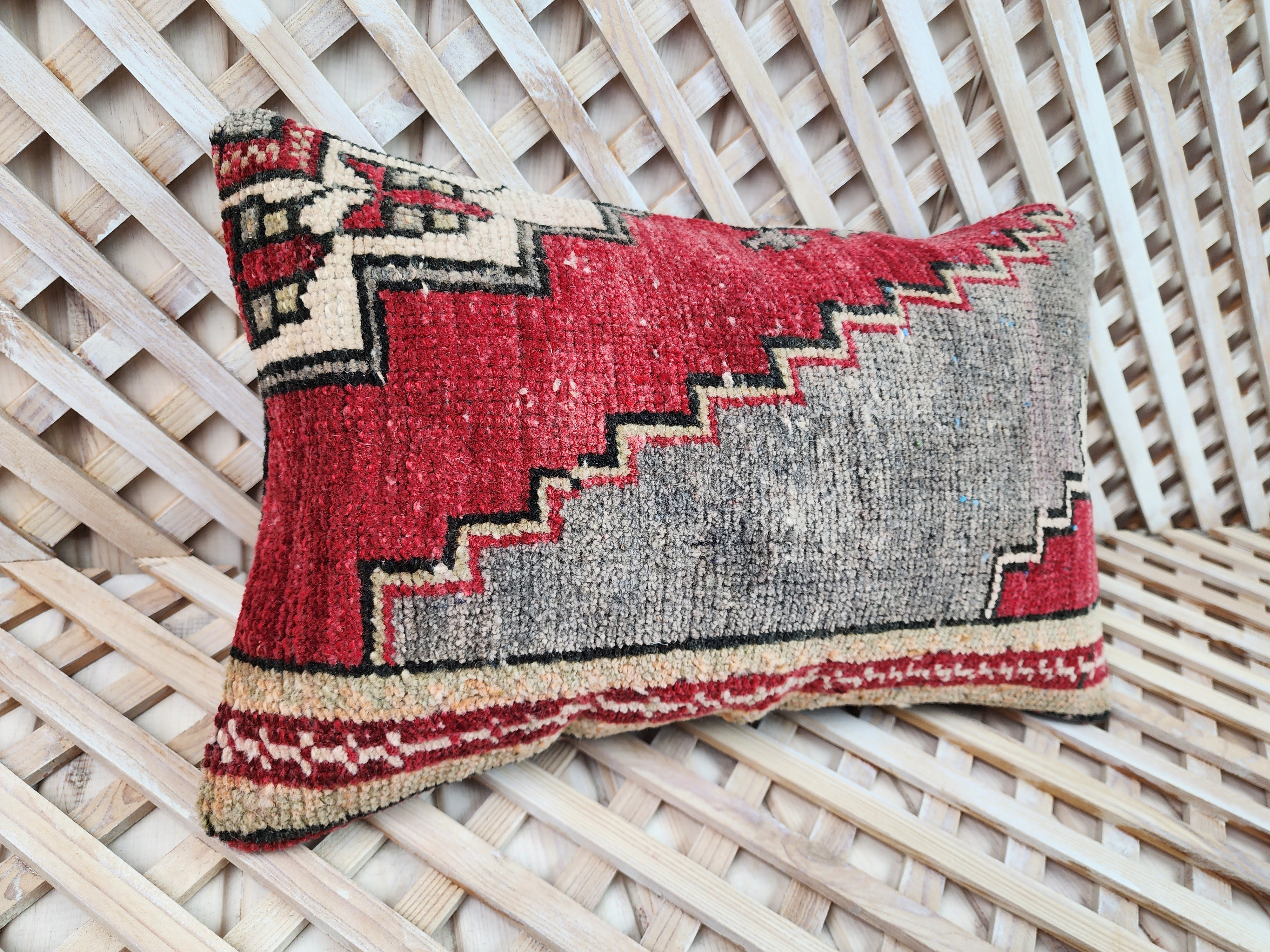 Vintage Turkish Carpet Pillow Cover 12x20 inch