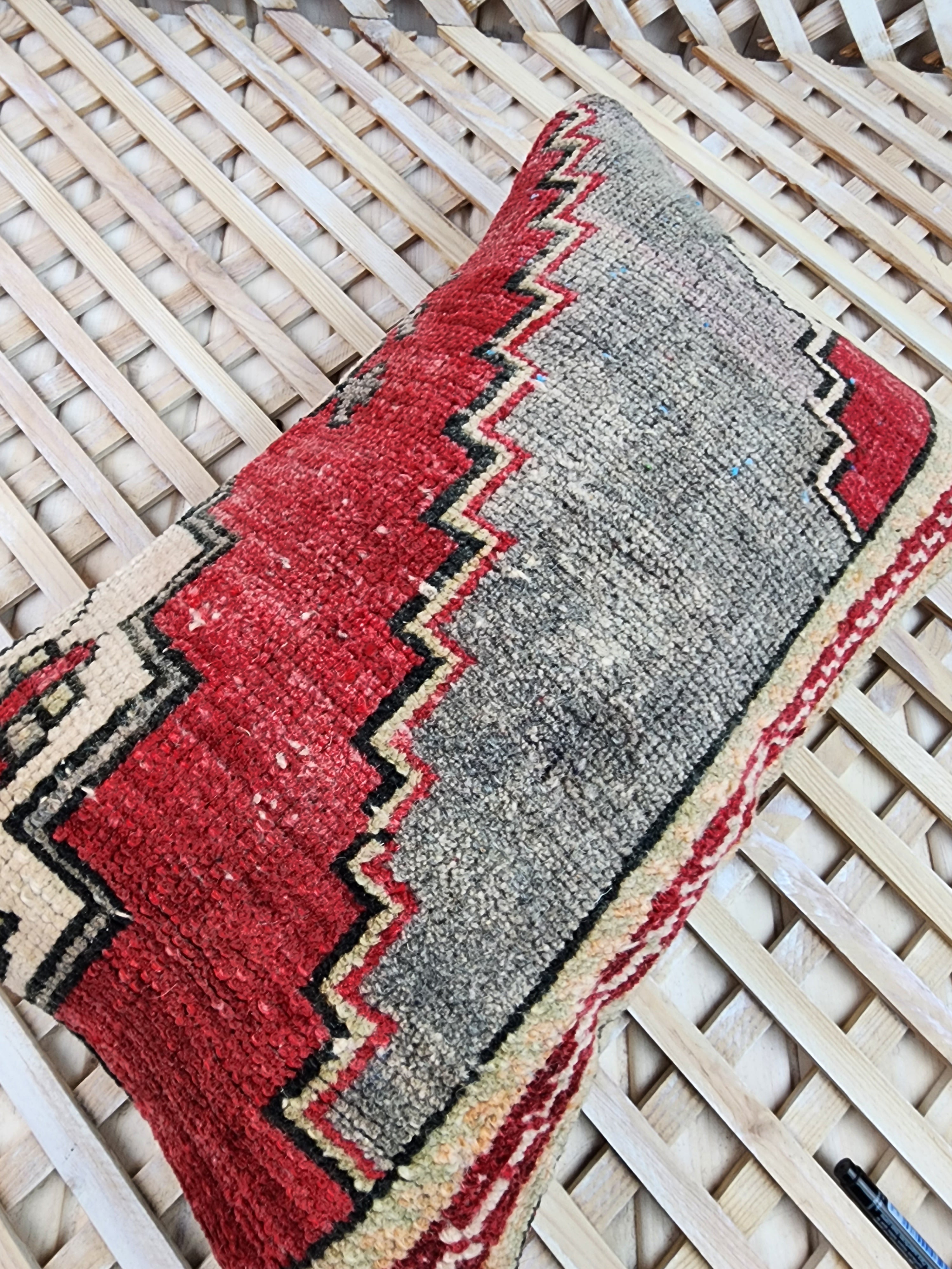 Vintage Turkish Carpet Pillow Cover 12x20 inch