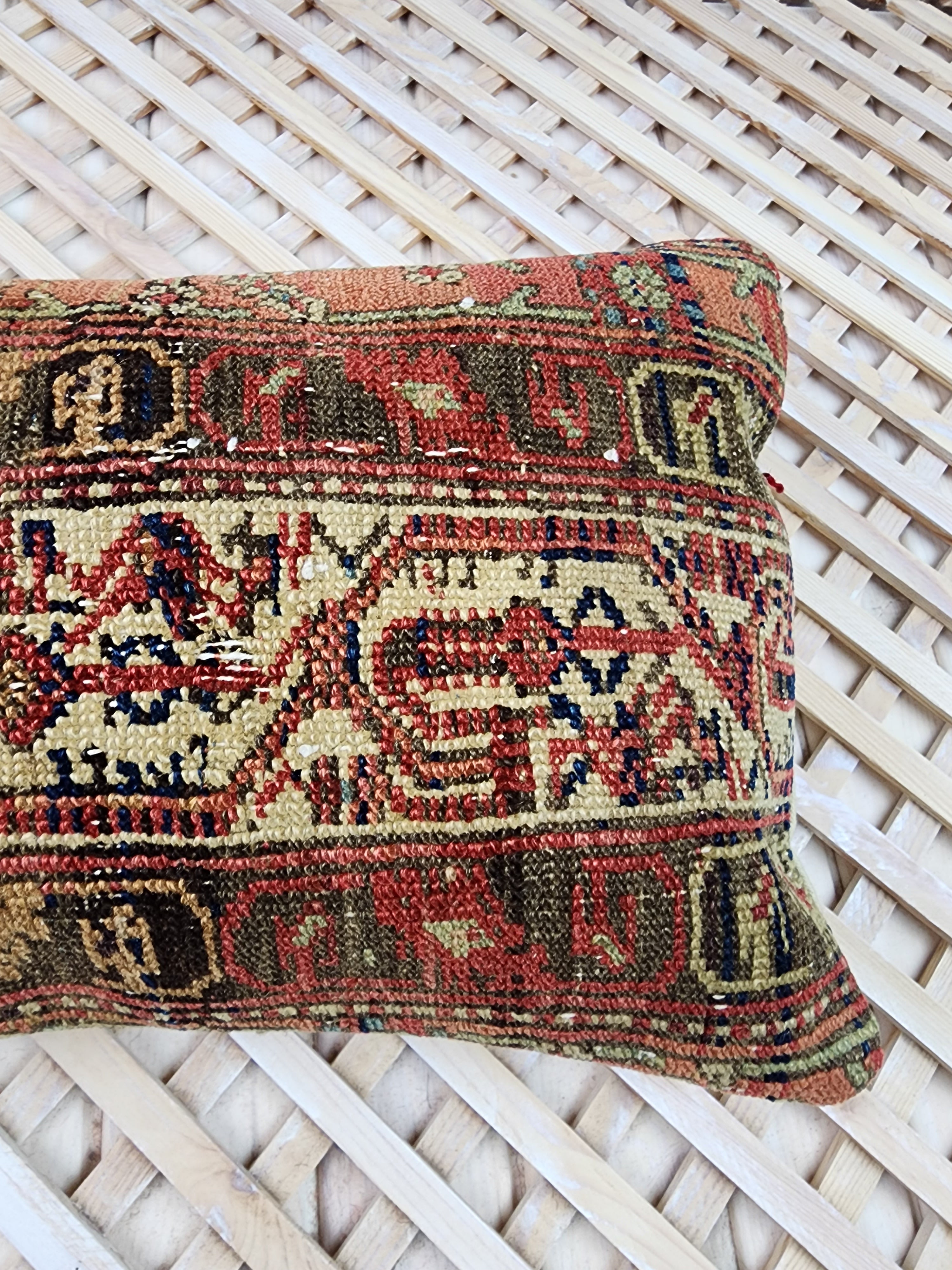 Antique Persian Carpet Pillow Cover 12x20 inch