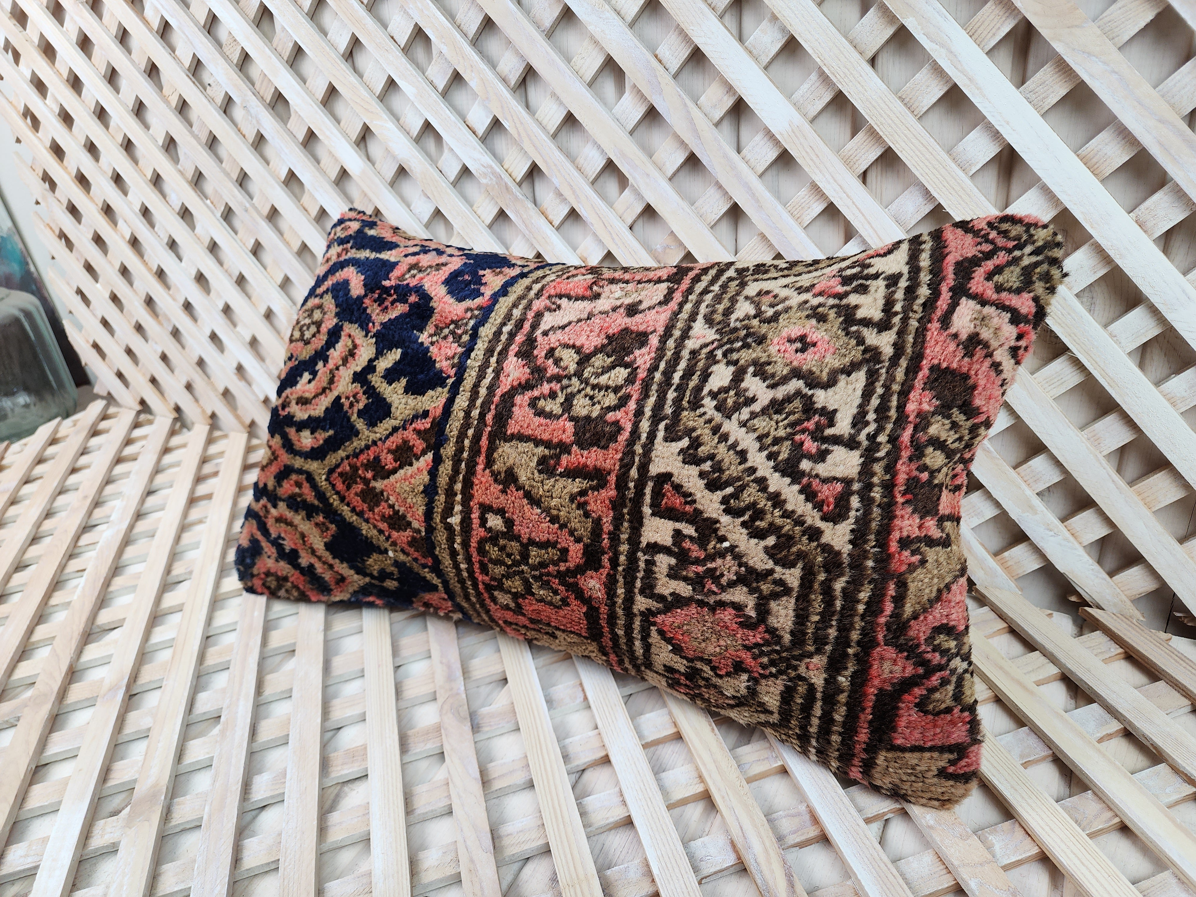 Antique Persian Carpet Pillow Cover 12x20 inch