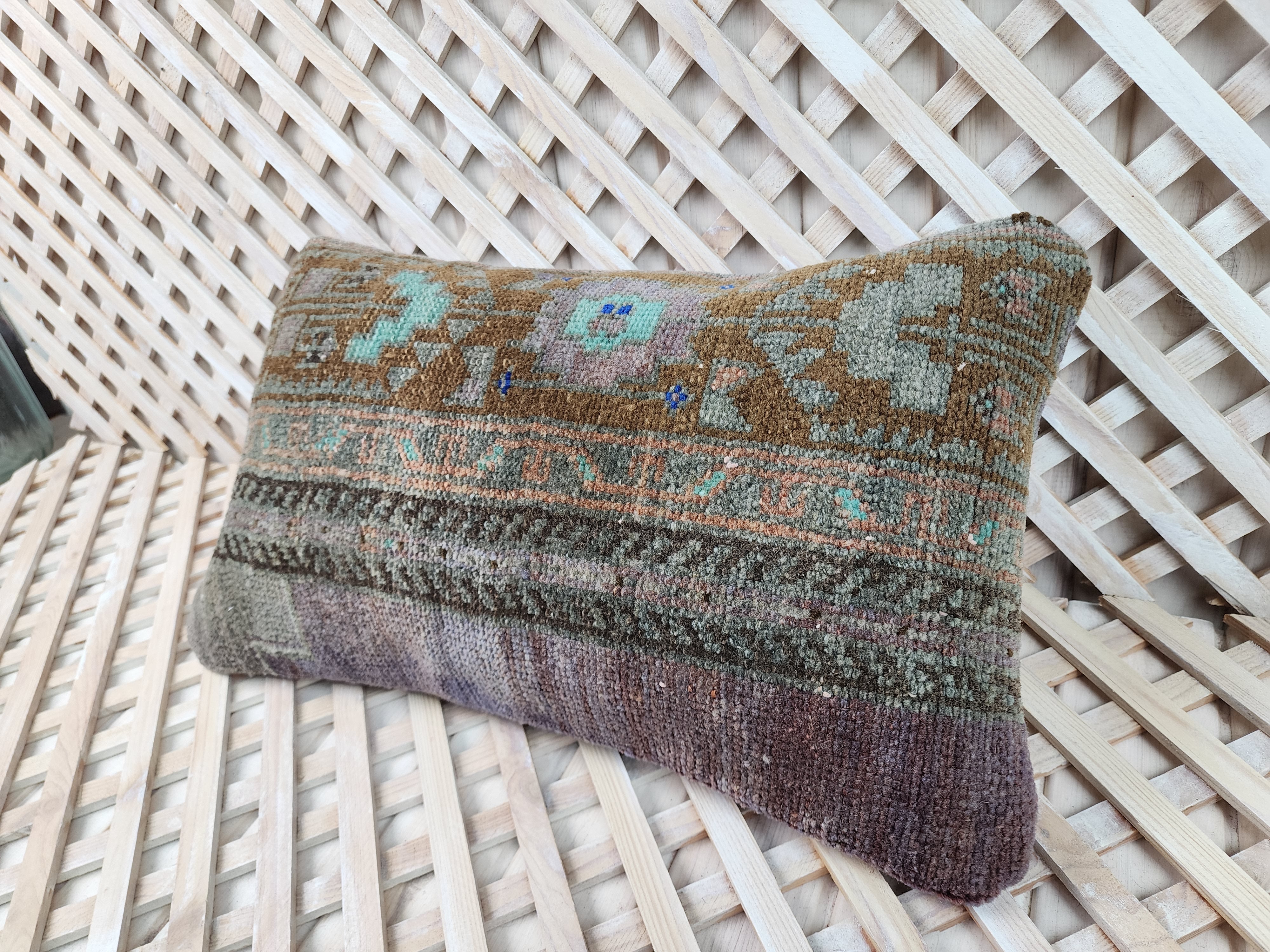 Vintage Carpet Pillow Cover 12x20 inch