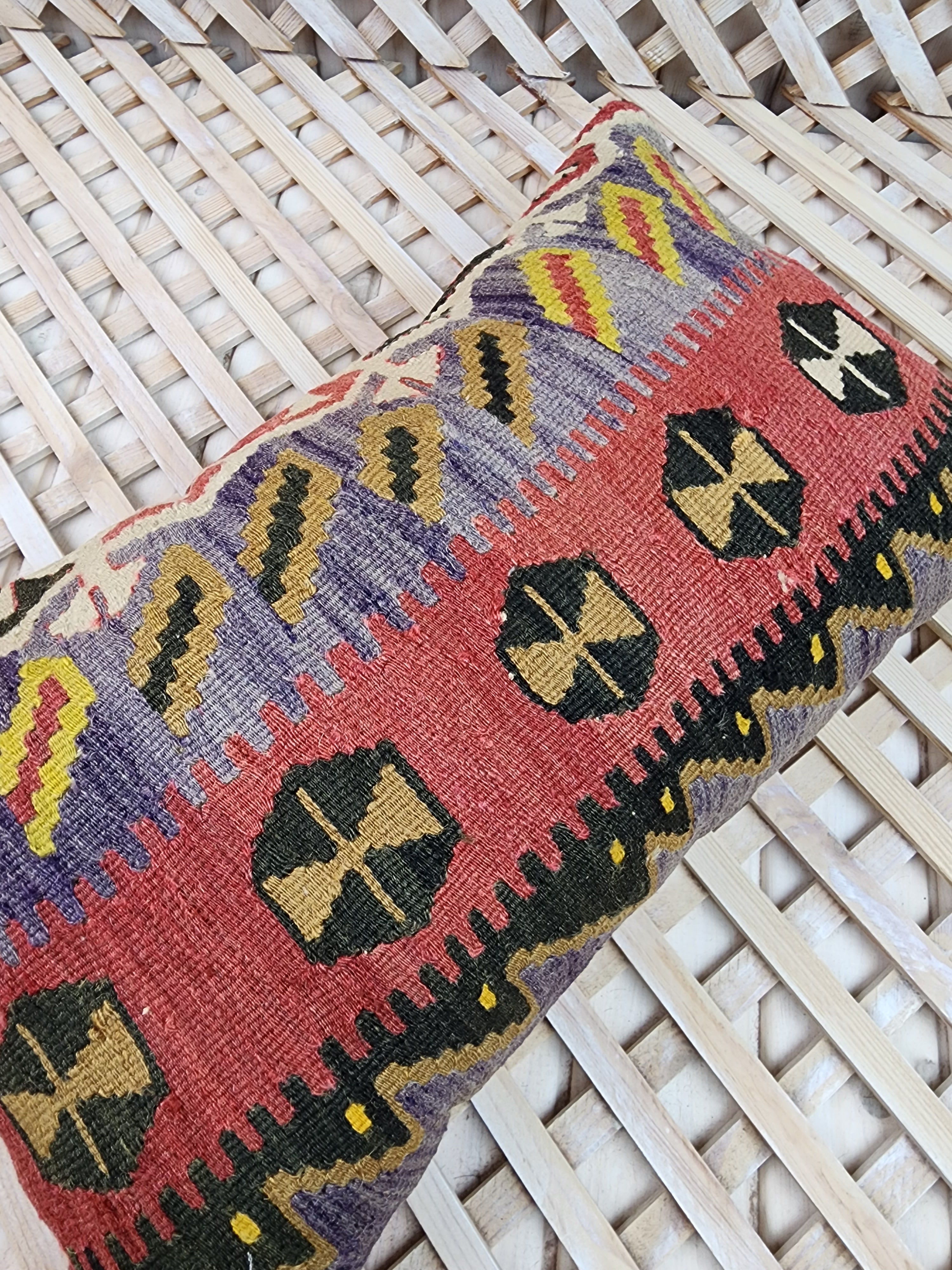 Lumbar Kilim Pillow Cover 12 x 20 in