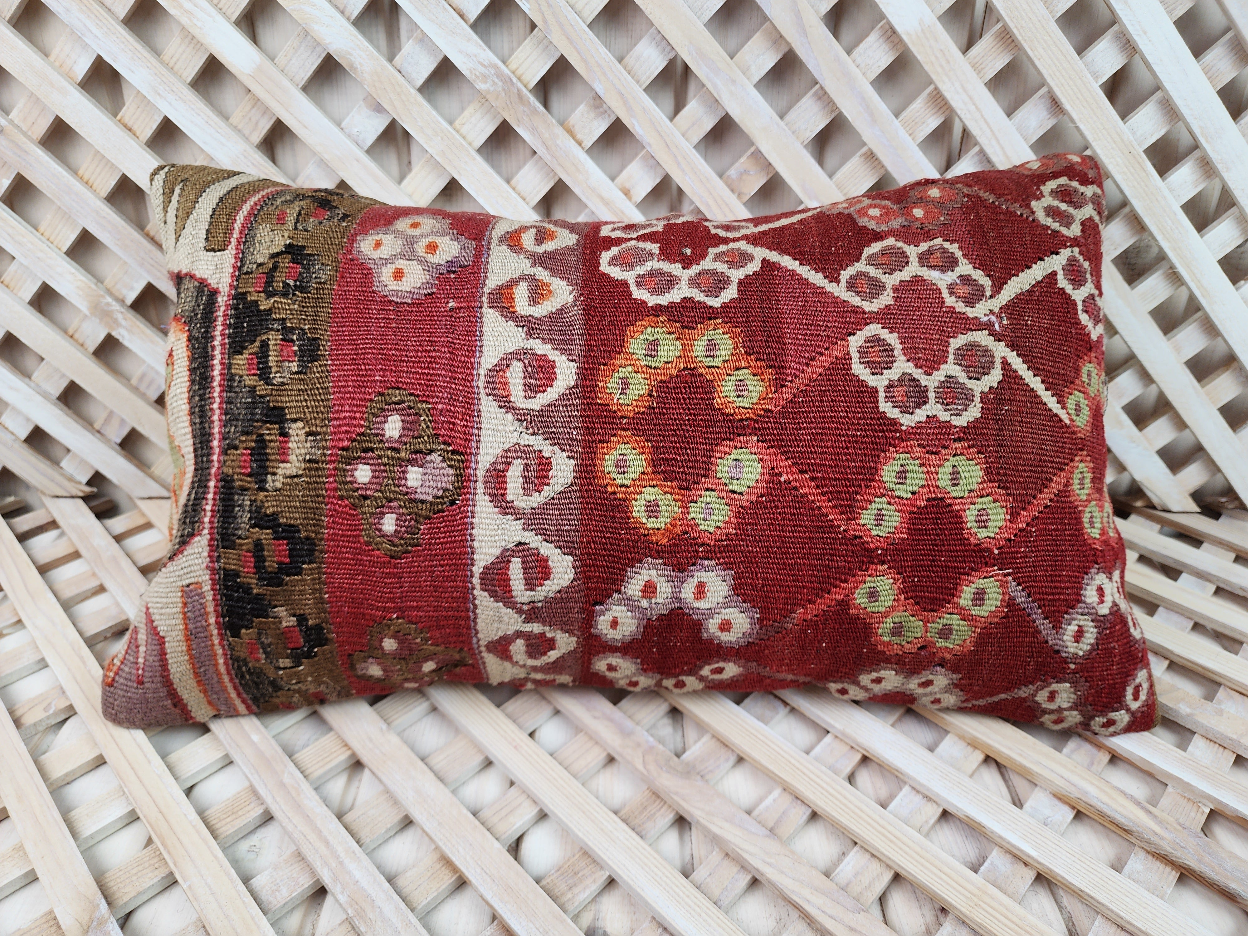 Lumbar Kilim Pillow Cover 12 x 20 in