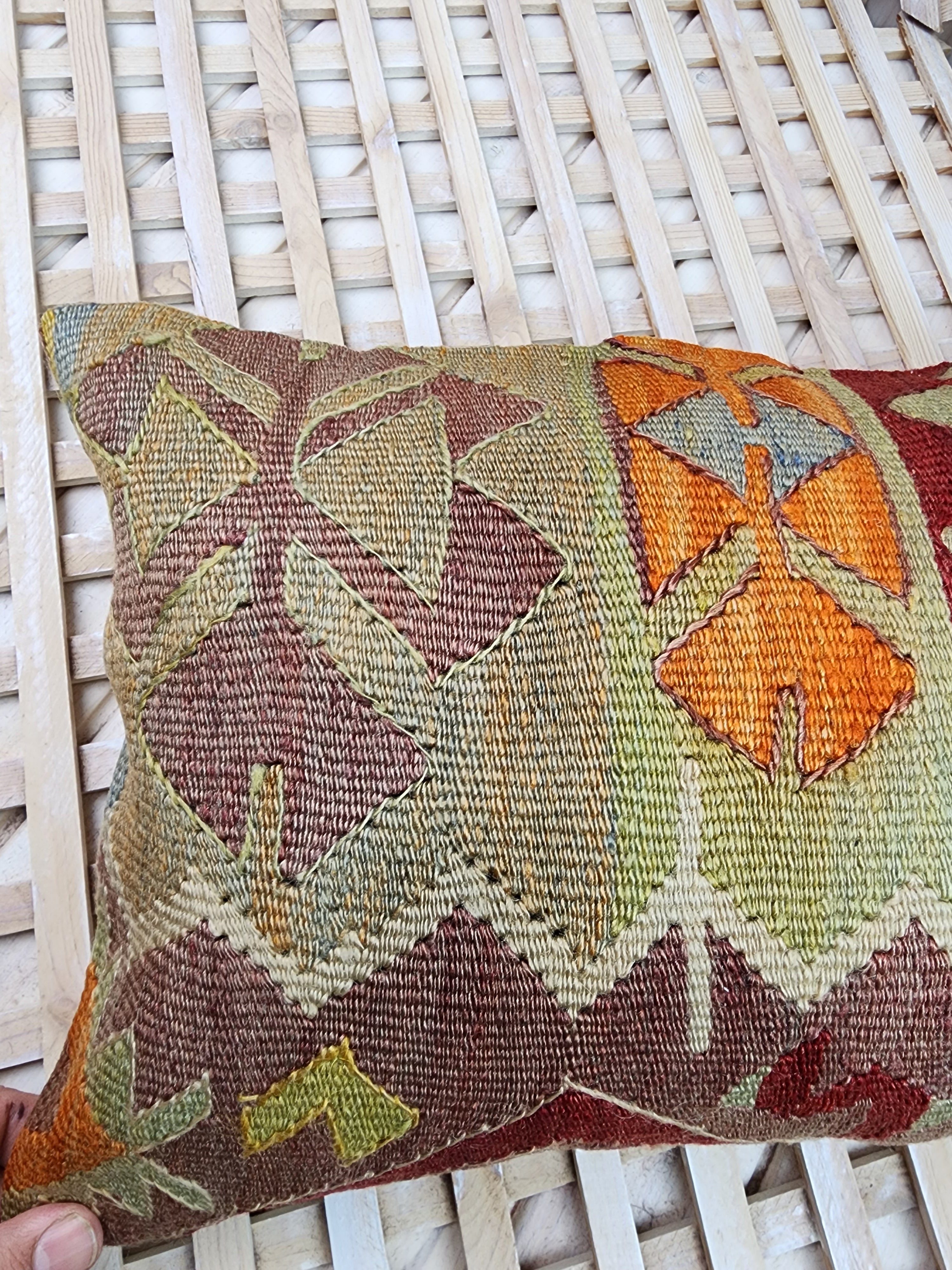 Lumbar Kilim Pillow Cover 12 x 20 in