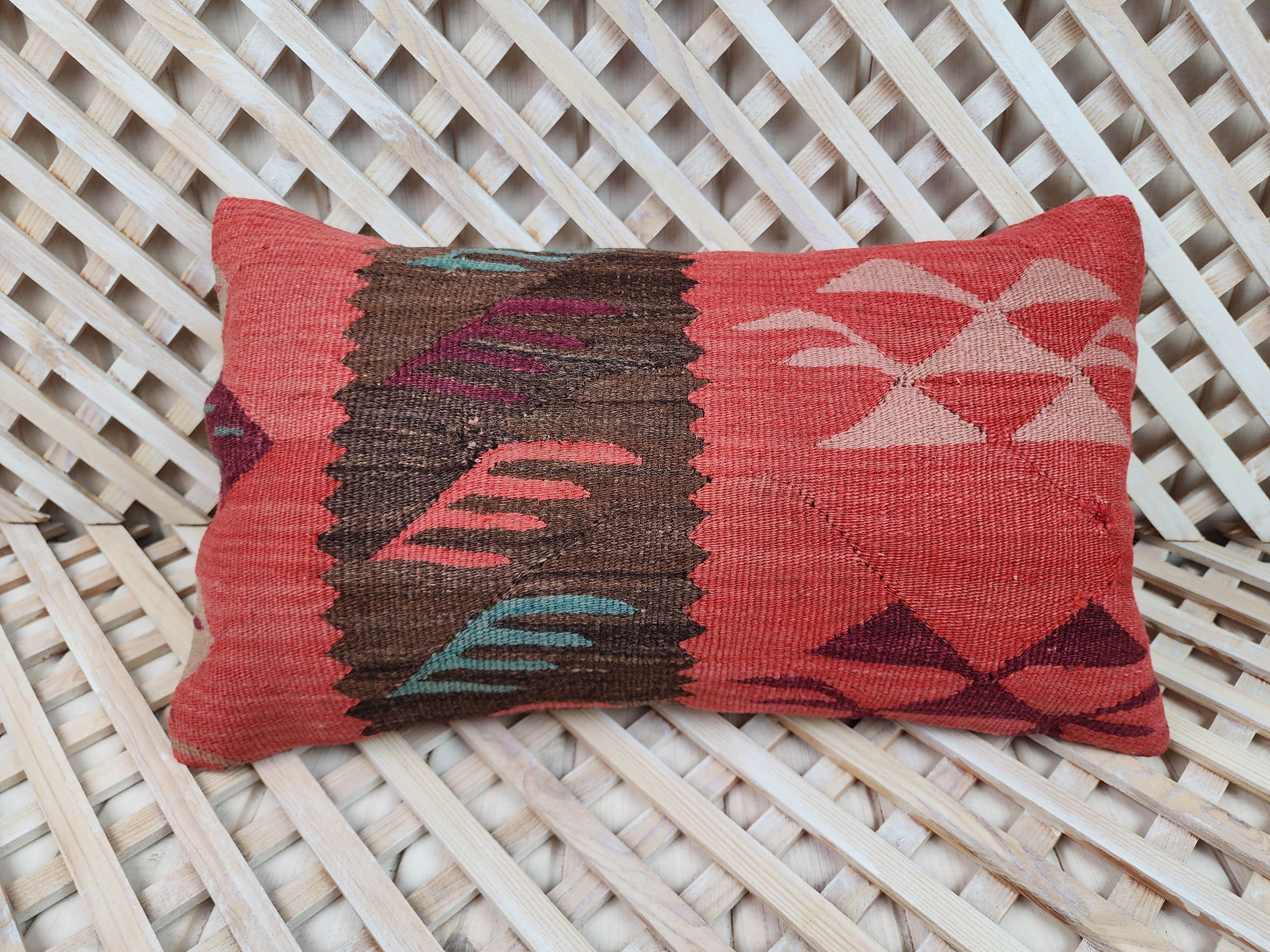 Lumbar Kilim Pillow Cover 12 x 20 in