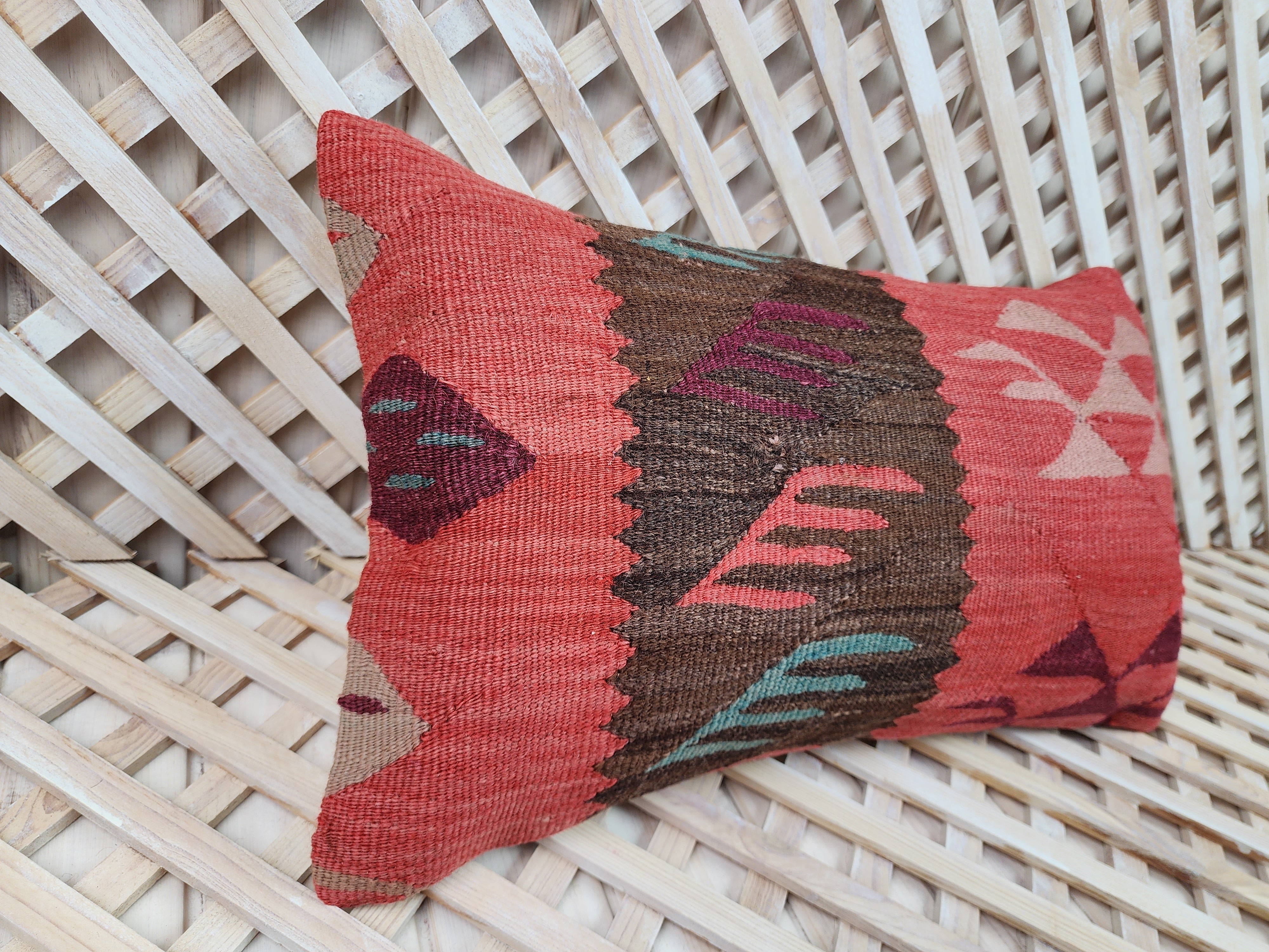 Lumbar Kilim Pillow Cover 12 x 20 in