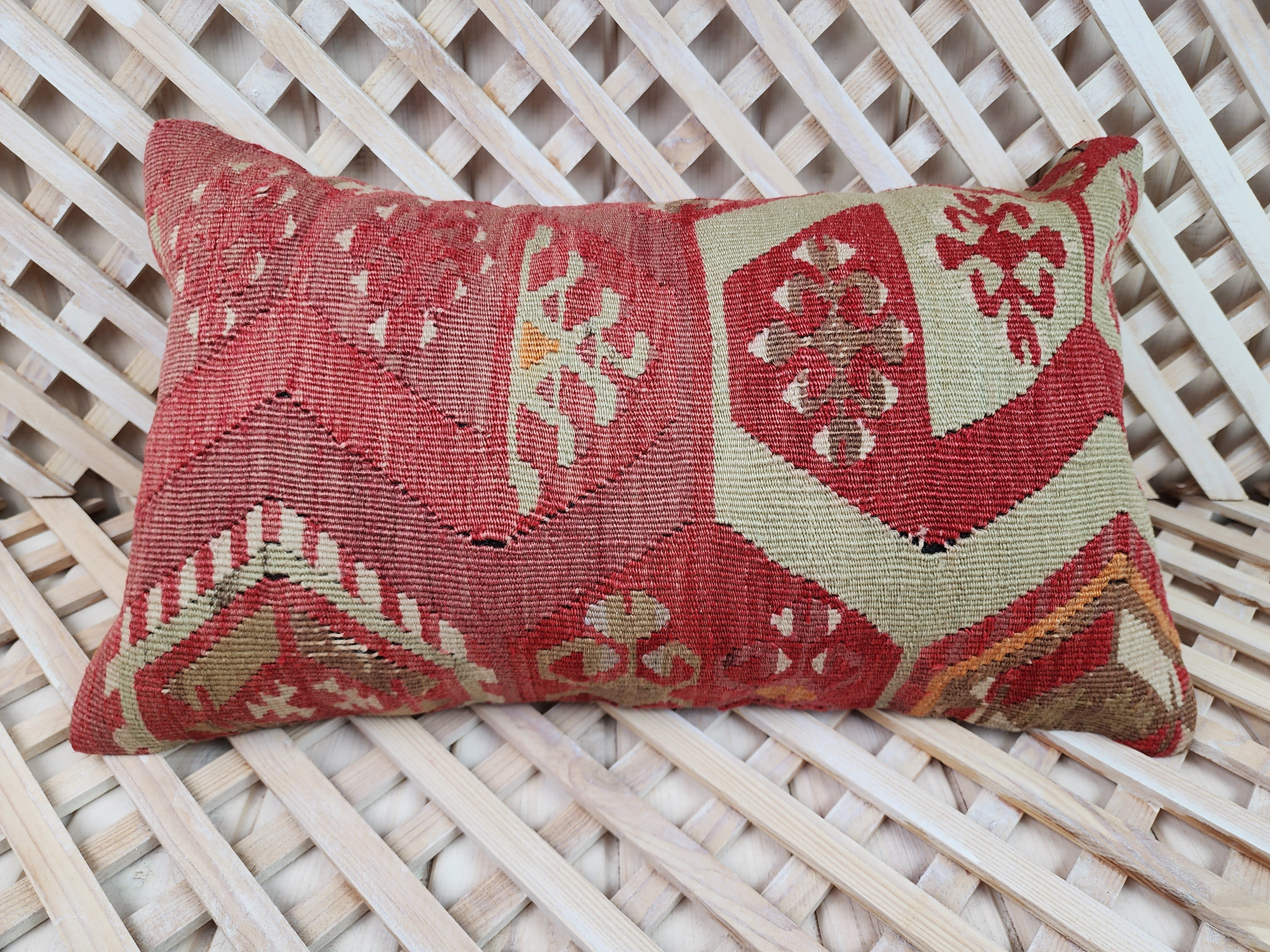 Lumbar Kilim Pillow Cover 12 x 20 in