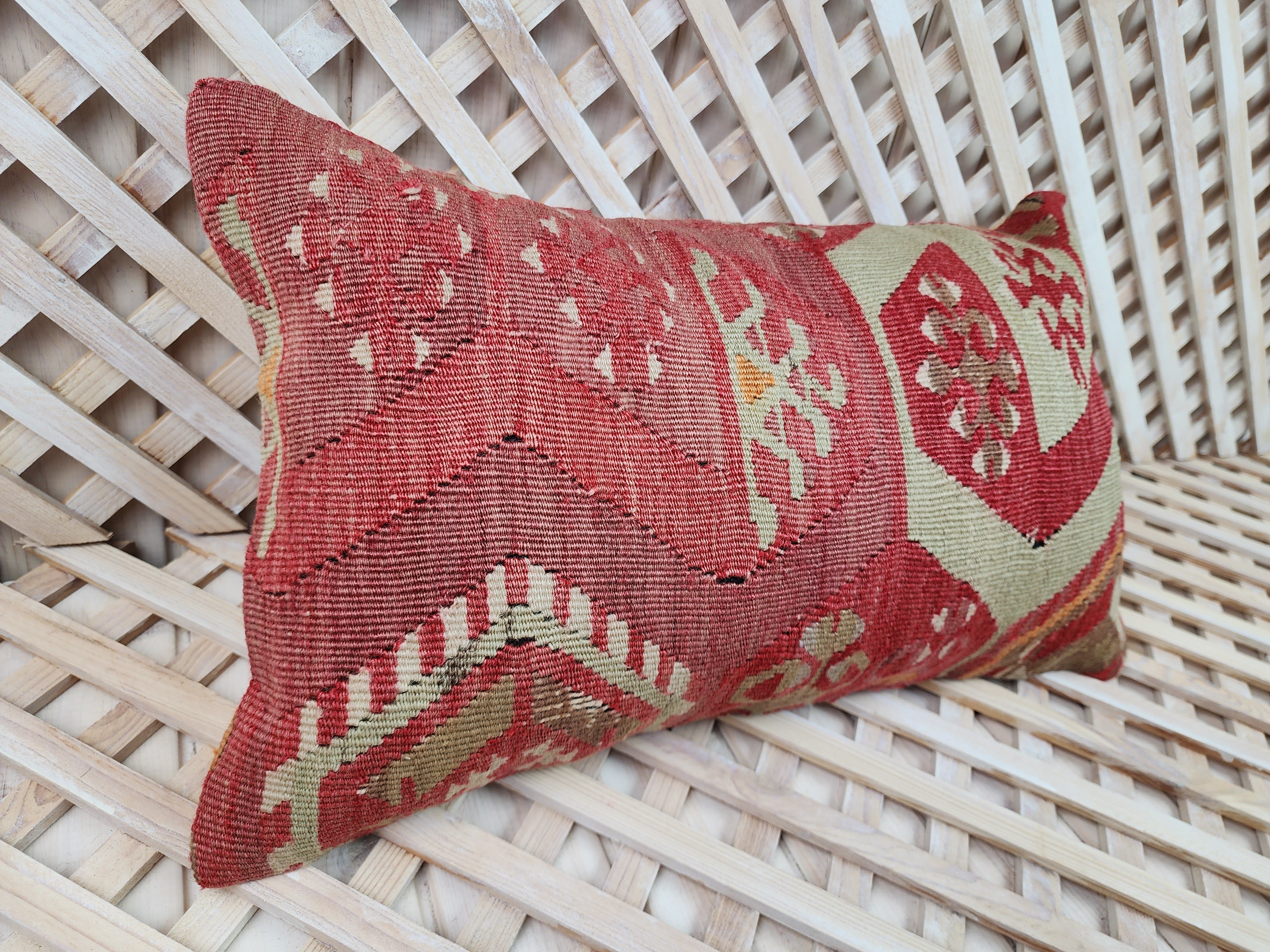 Lumbar Kilim Pillow Cover 12 x 20 in