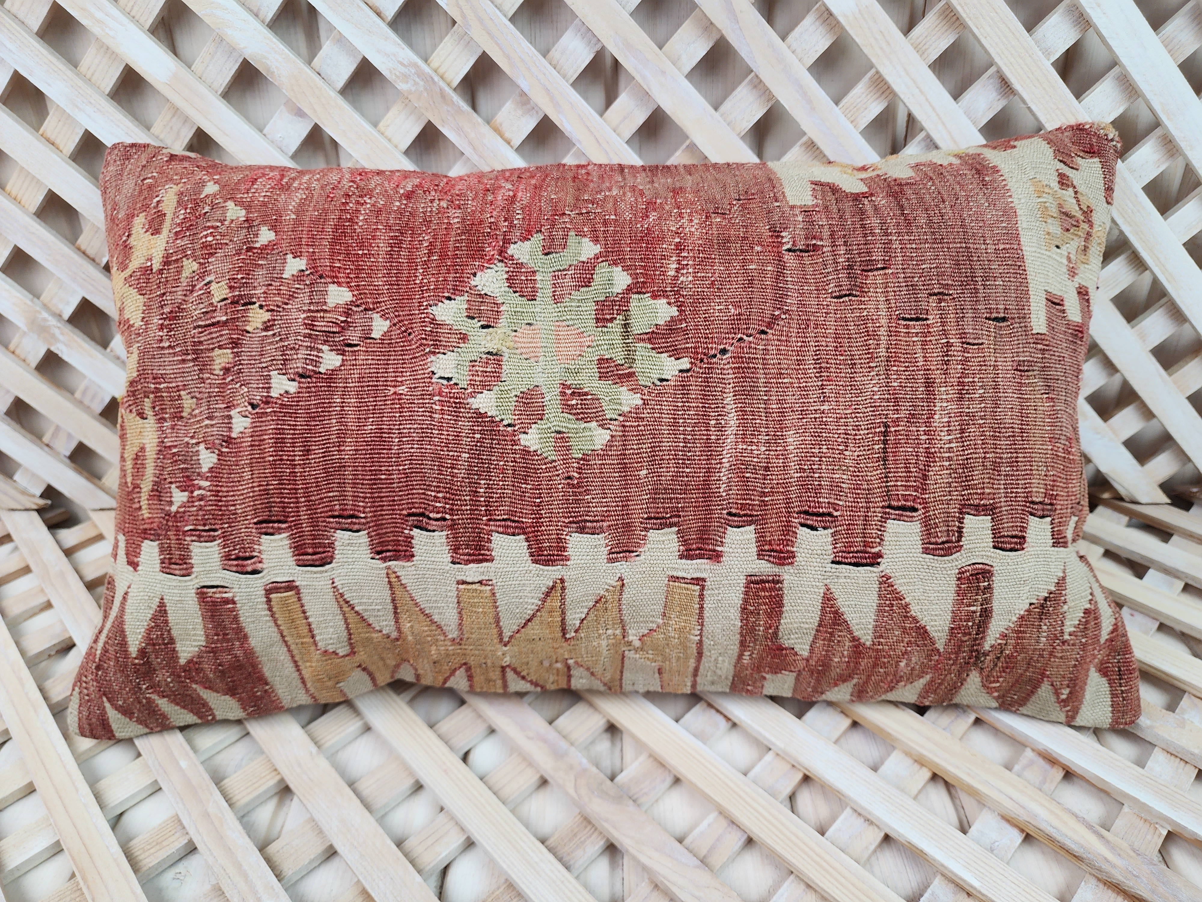 Lumbar Kilim Pillow Cover 12 x 20 in