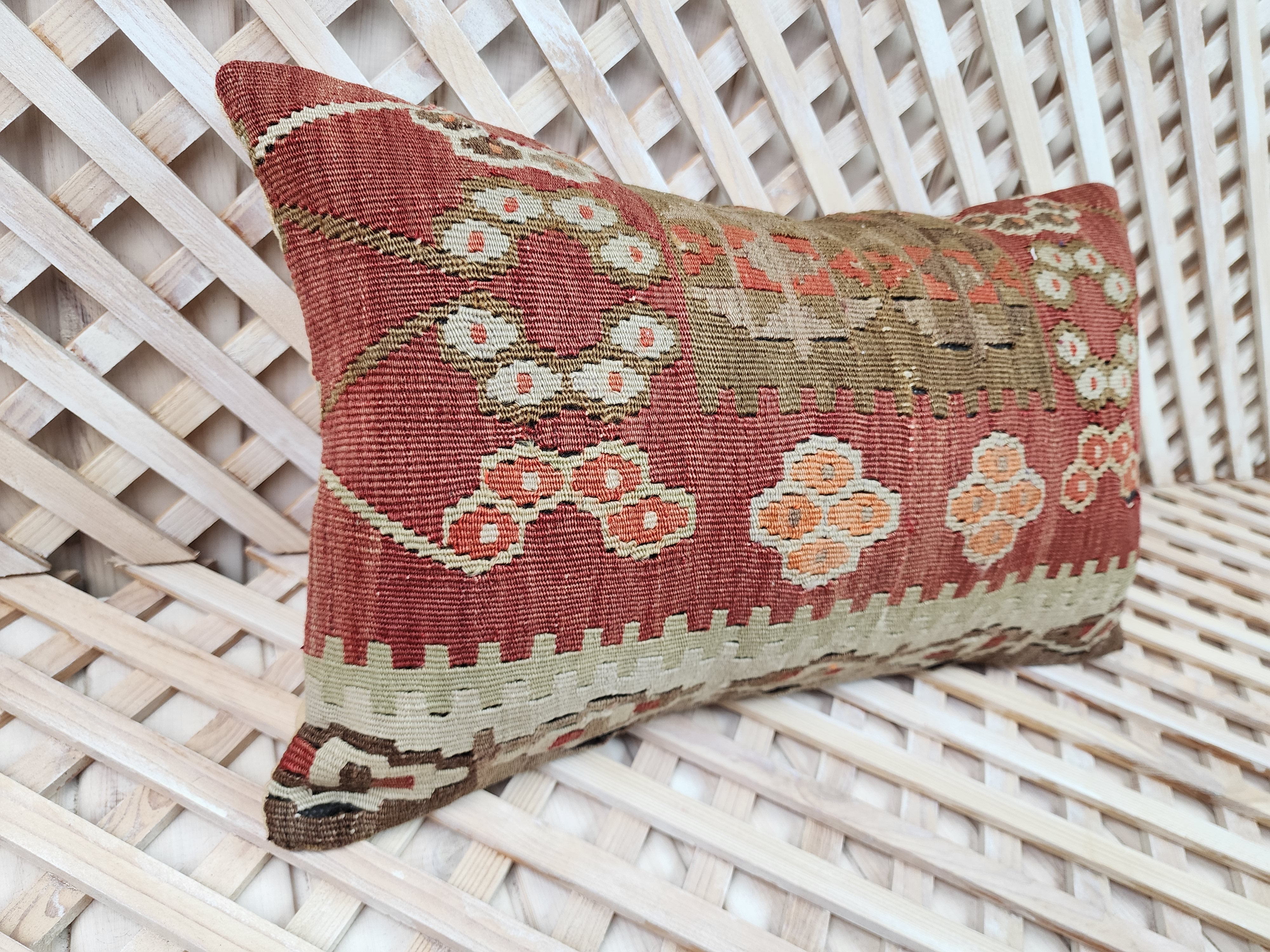 Lumbar Kilim Pillow Cover 12 x 20 in