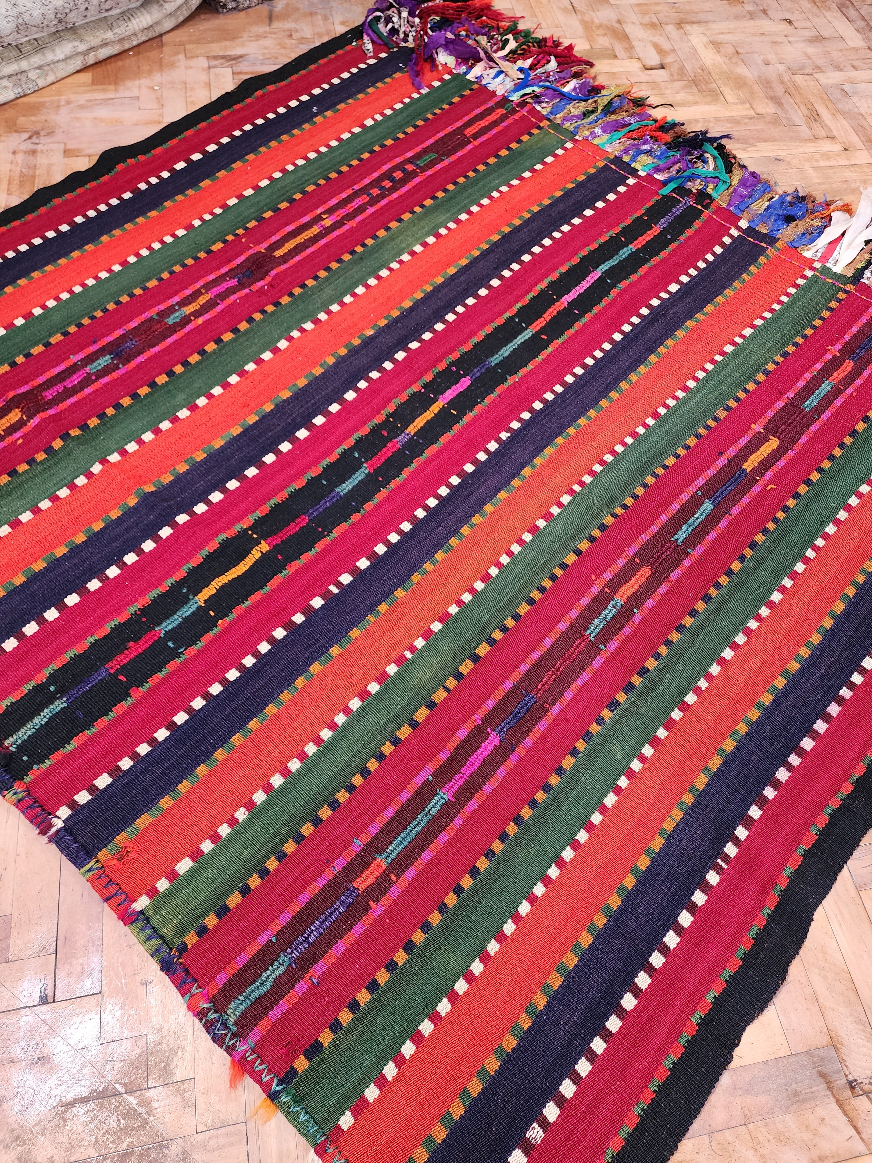 ALFOMBRA KILIM PERSA ANTIGUA, PRINCIPIOS DEL SIGLO XIX, ALFOMBRA VINTAGE DE LANA ORGÁNICA HECHA A MANO, 6'' X 6'3''