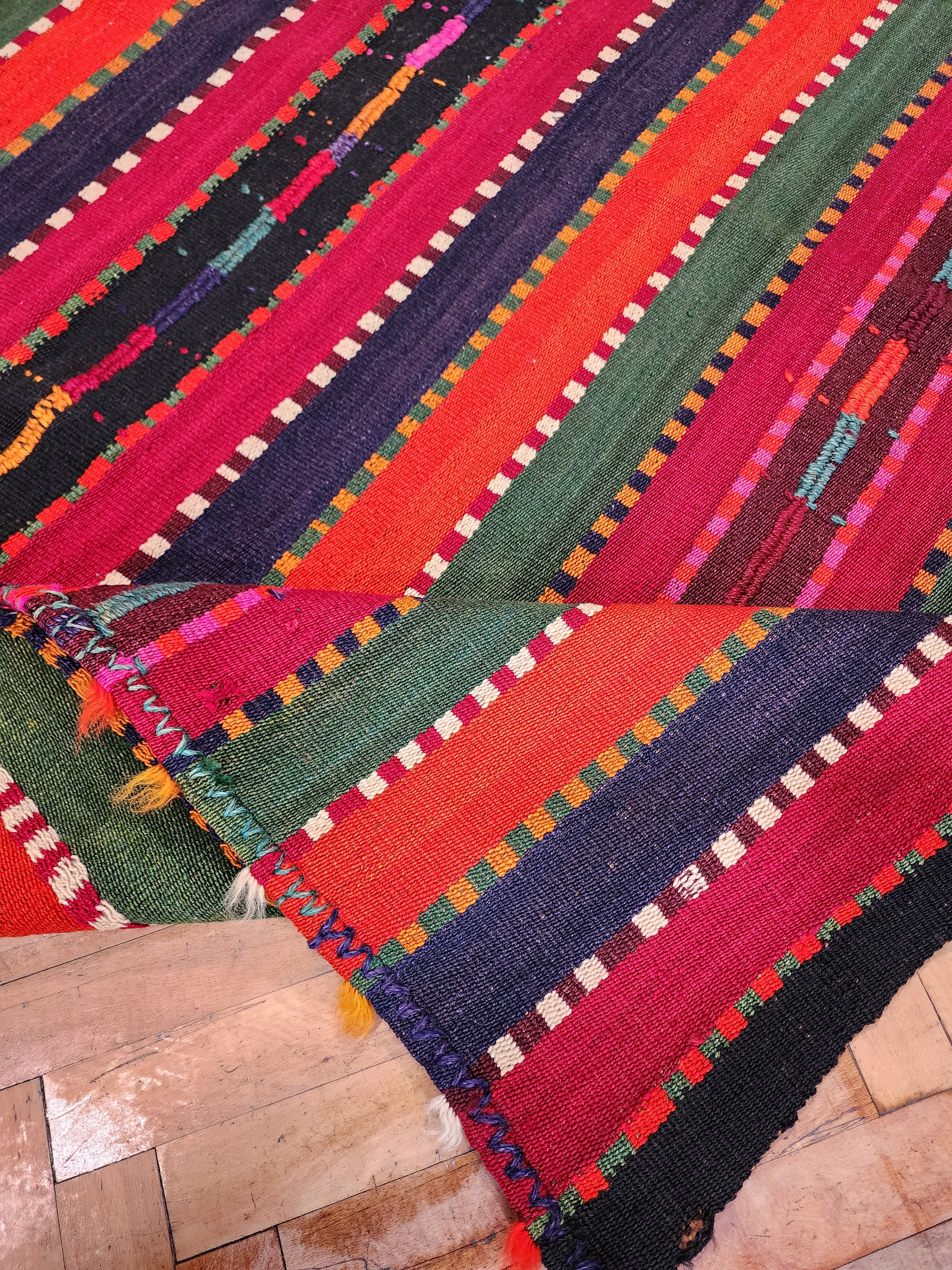 ALFOMBRA KILIM PERSA ANTIGUA, PRINCIPIOS DEL SIGLO XIX, ALFOMBRA VINTAGE DE LANA ORGÁNICA HECHA A MANO, 6'' X 6'3''