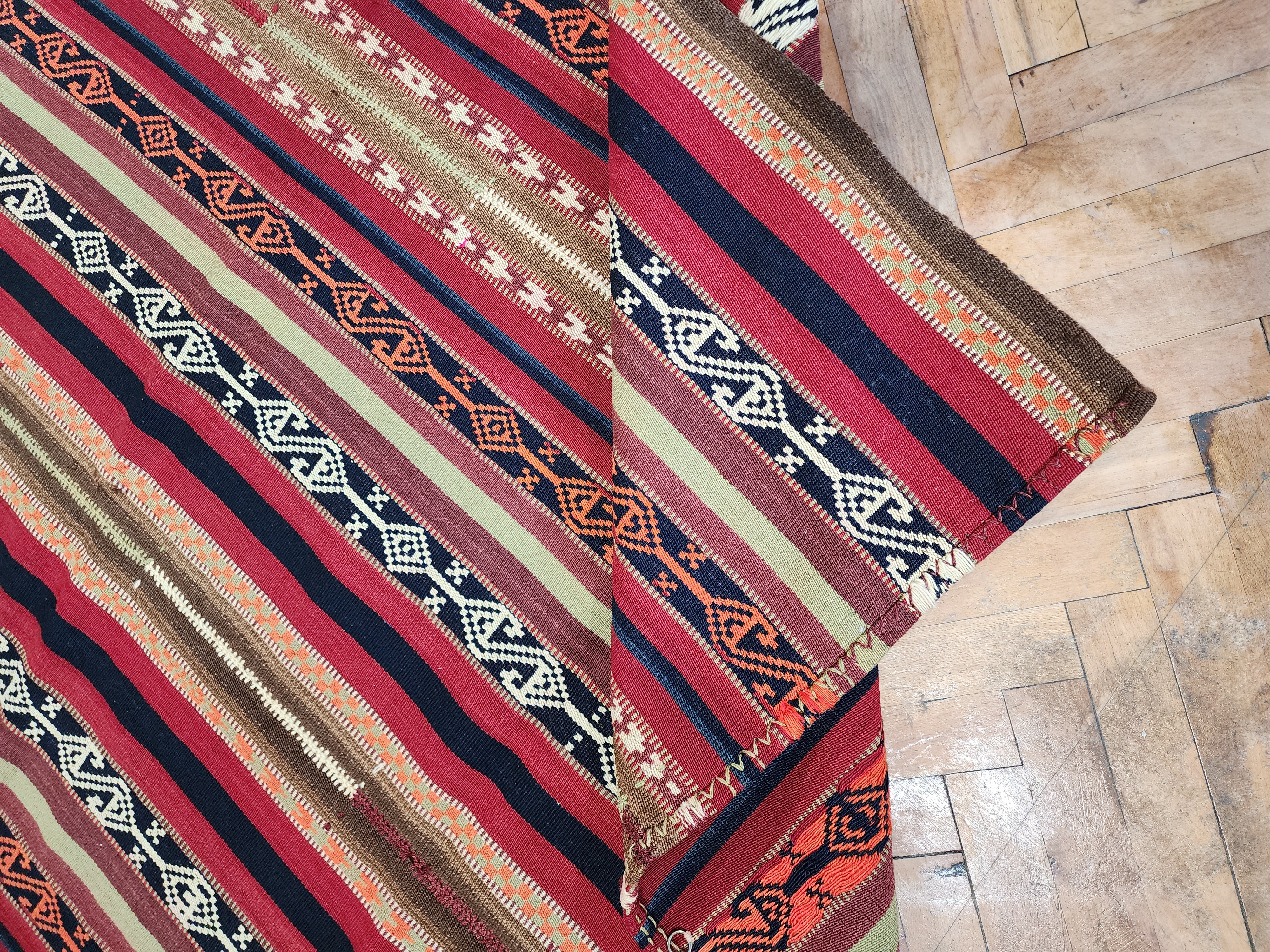 ALFOMBRA KILIM PERSA ANTIGUA, PRINCIPIOS DEL SIGLO XIX, ALFOMBRA VINTAGE DE LANA ORGÁNICA HECHA A MANO, 5'9'' X 6''