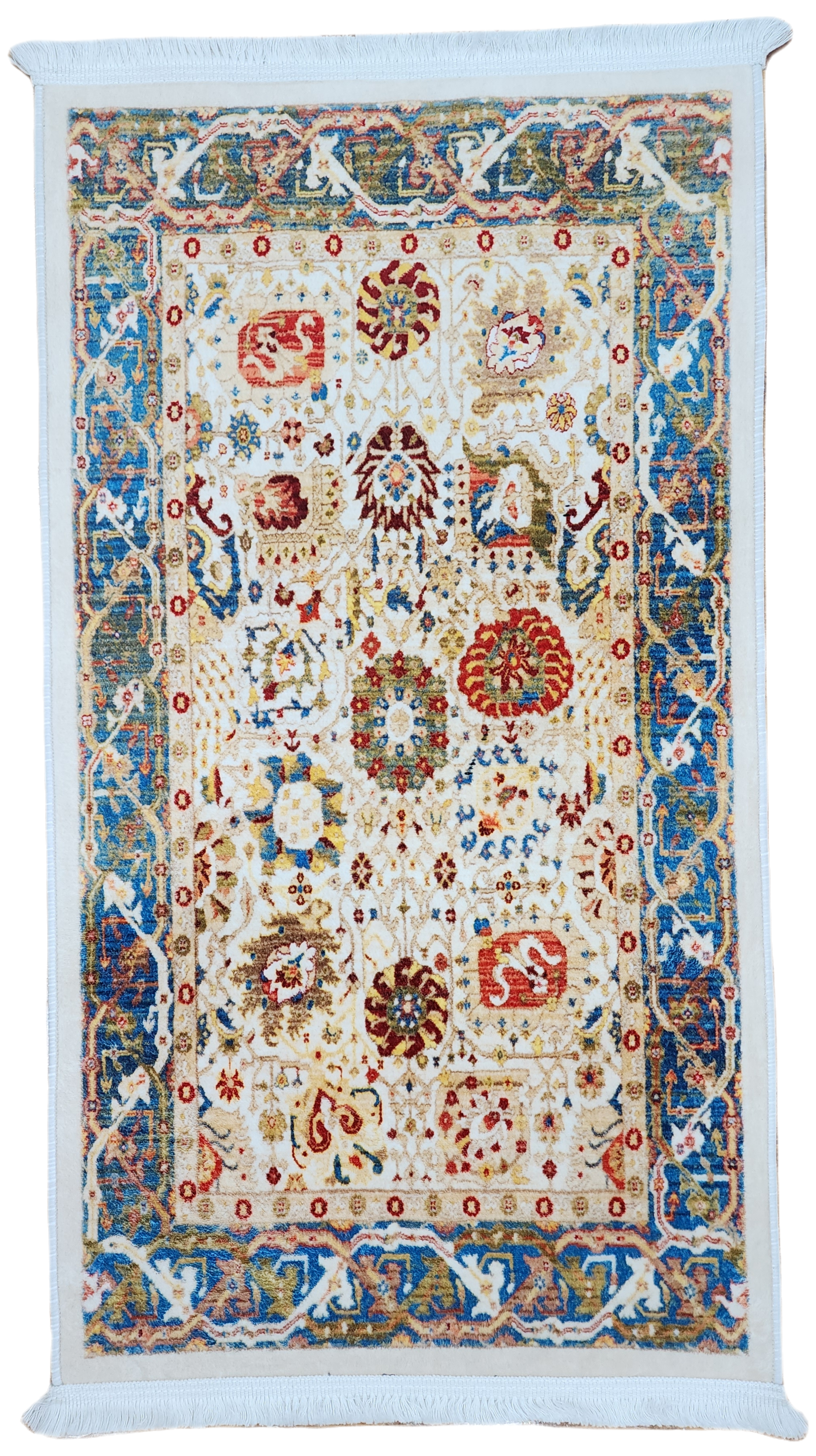 TURKISH BAMBOO SILK RUG, PERSIAN STYLE ORIENTAL VISCOSE SILK FLOOR RUG FOR HALL ENTRY LIVING ROOM OR BEDROOM 2 FT X 3 FT