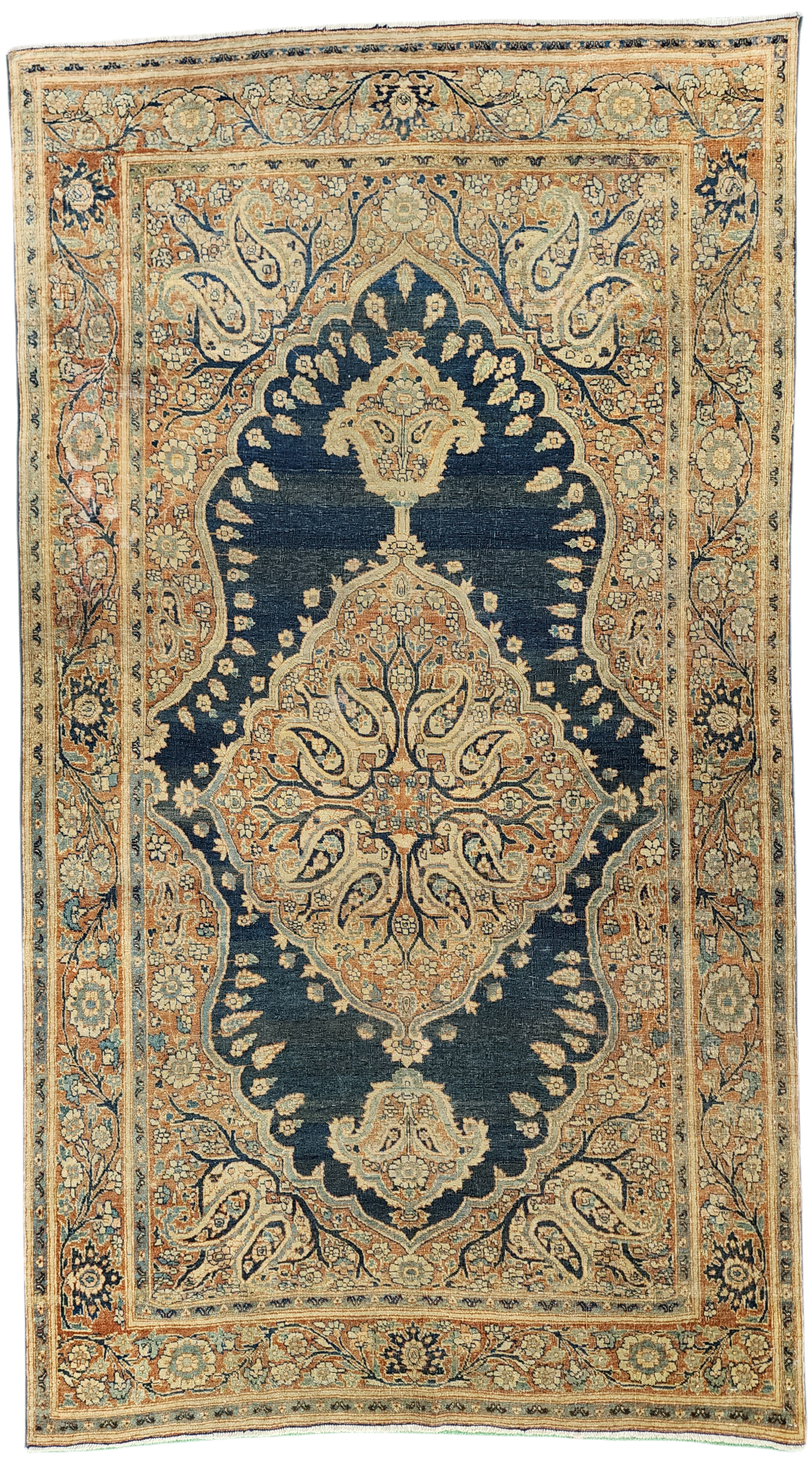 Antique Lavar Kirman Rug 3'8''x6'5''