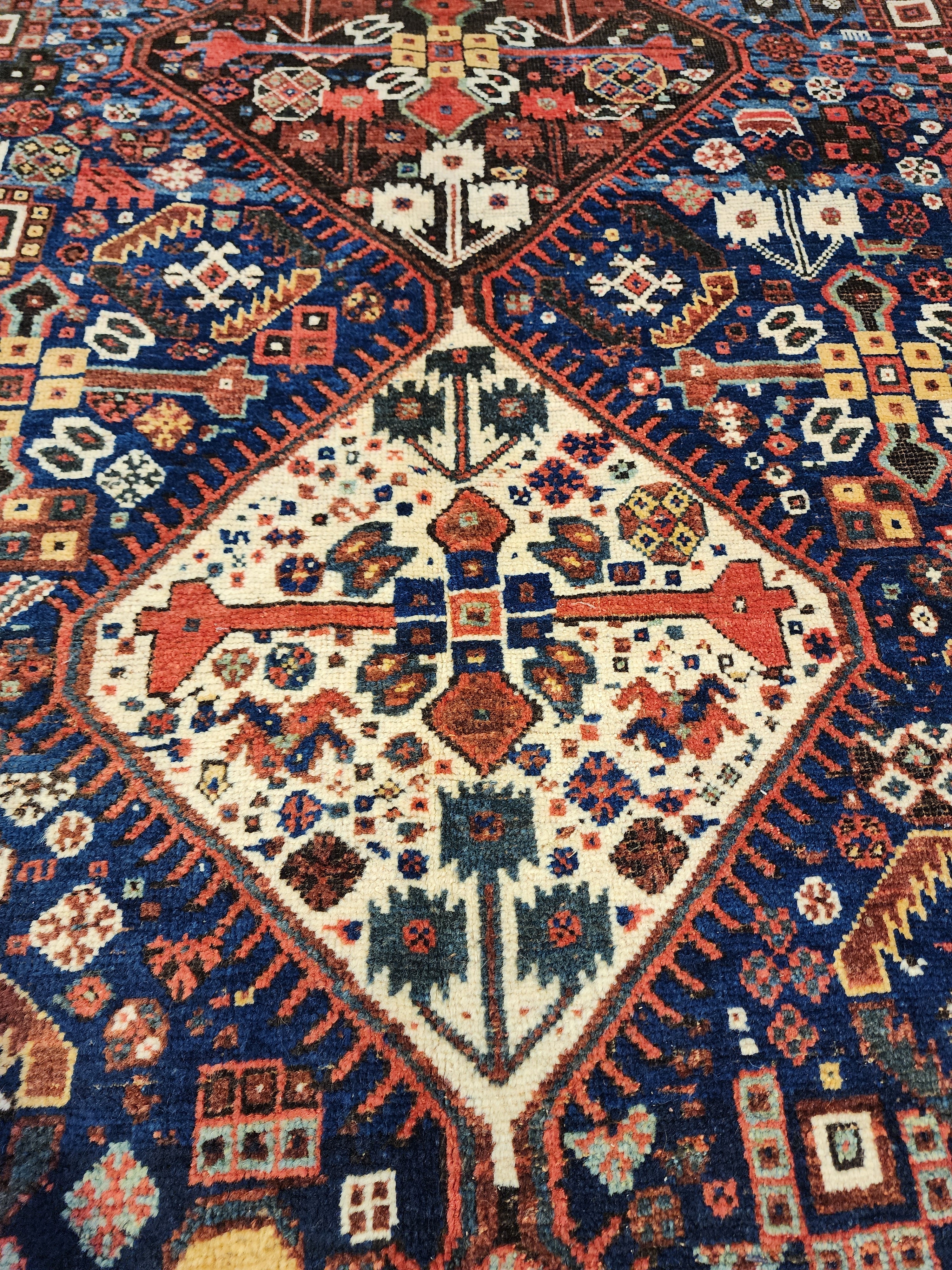 antique Caucasian Shirvan Wool Large Area Rug — pile detail