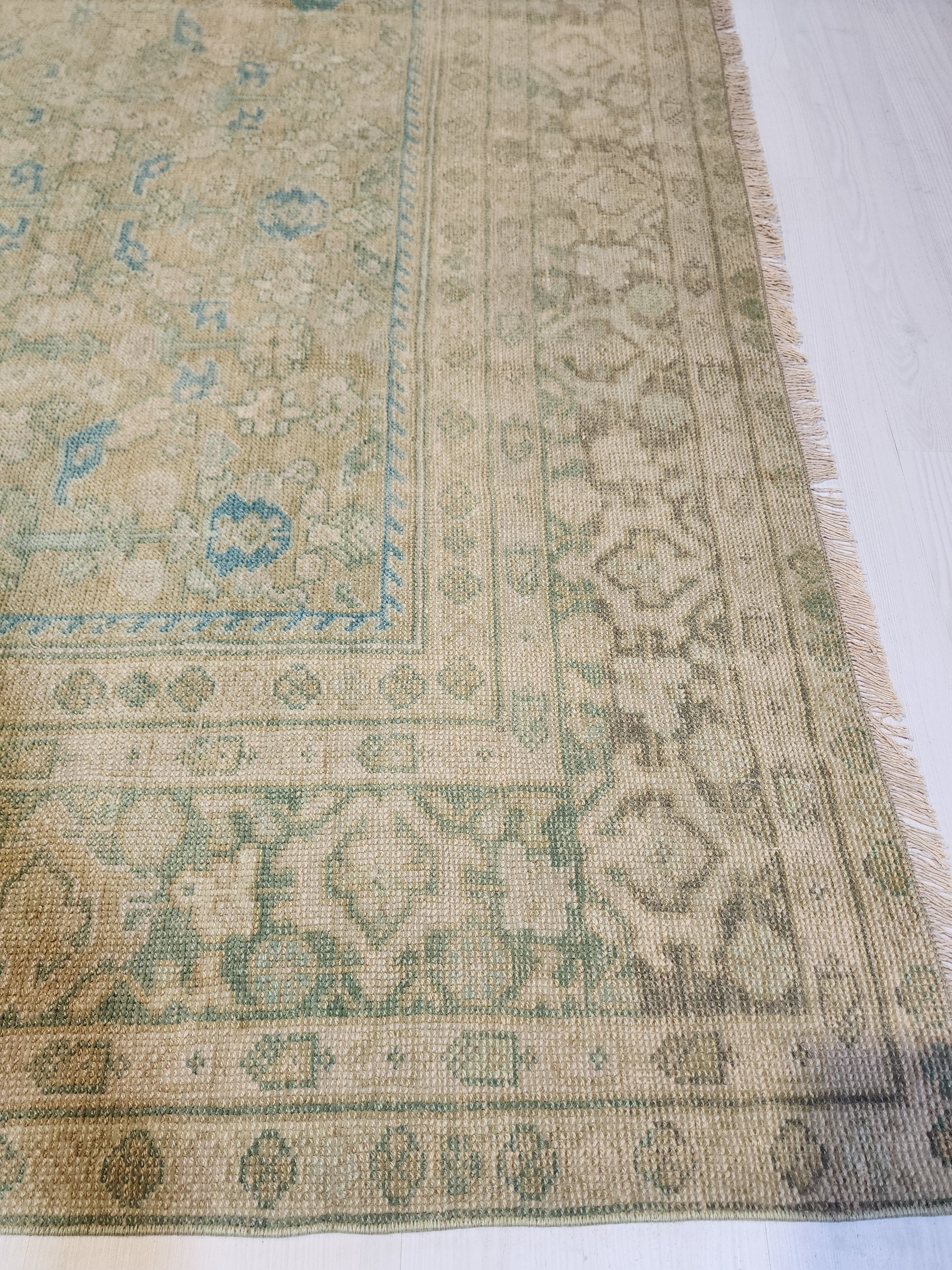 vintage Oushak Wool Large Area Rug — in setting