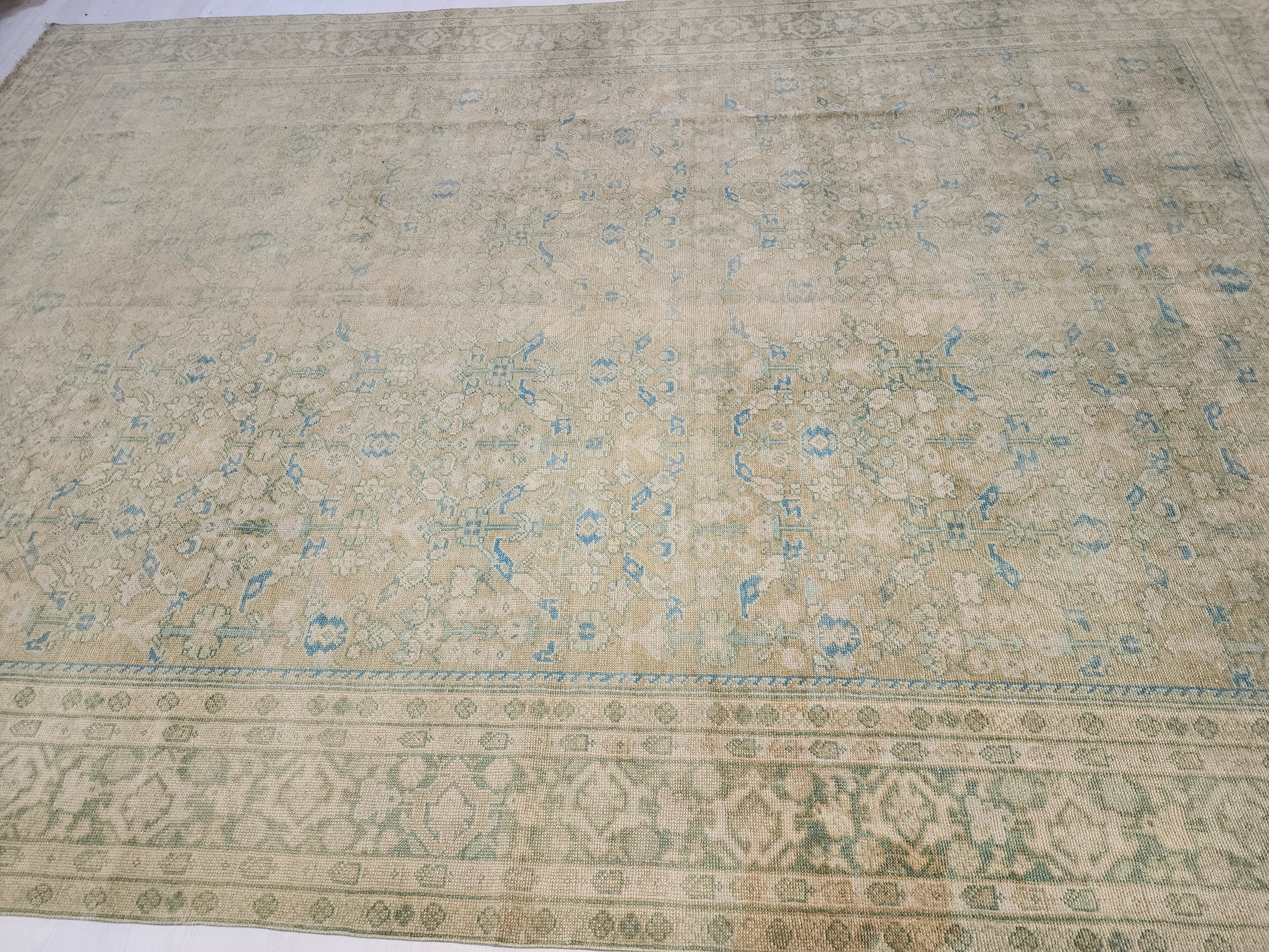vintage Oushak Wool Large Area Rug — styled view