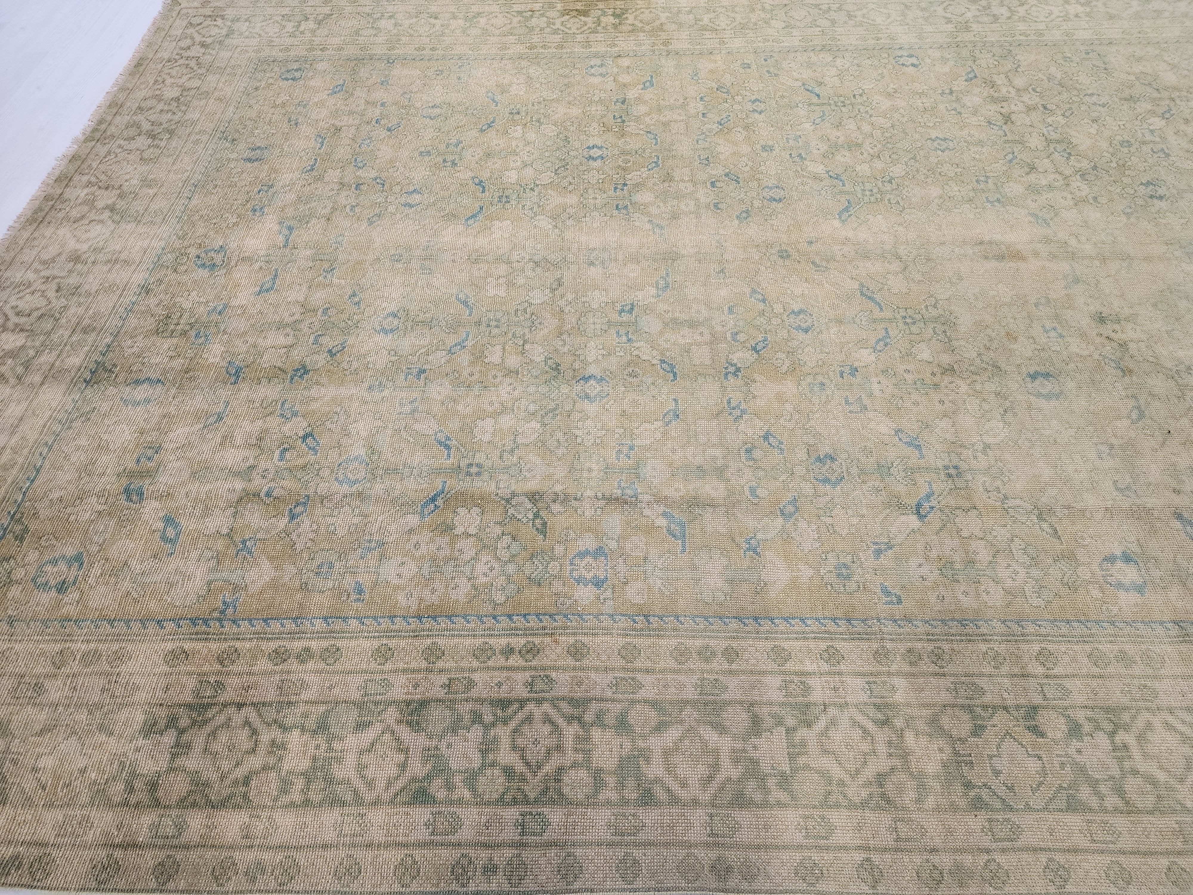 vintage Oushak Wool Large Area Rug — styled view