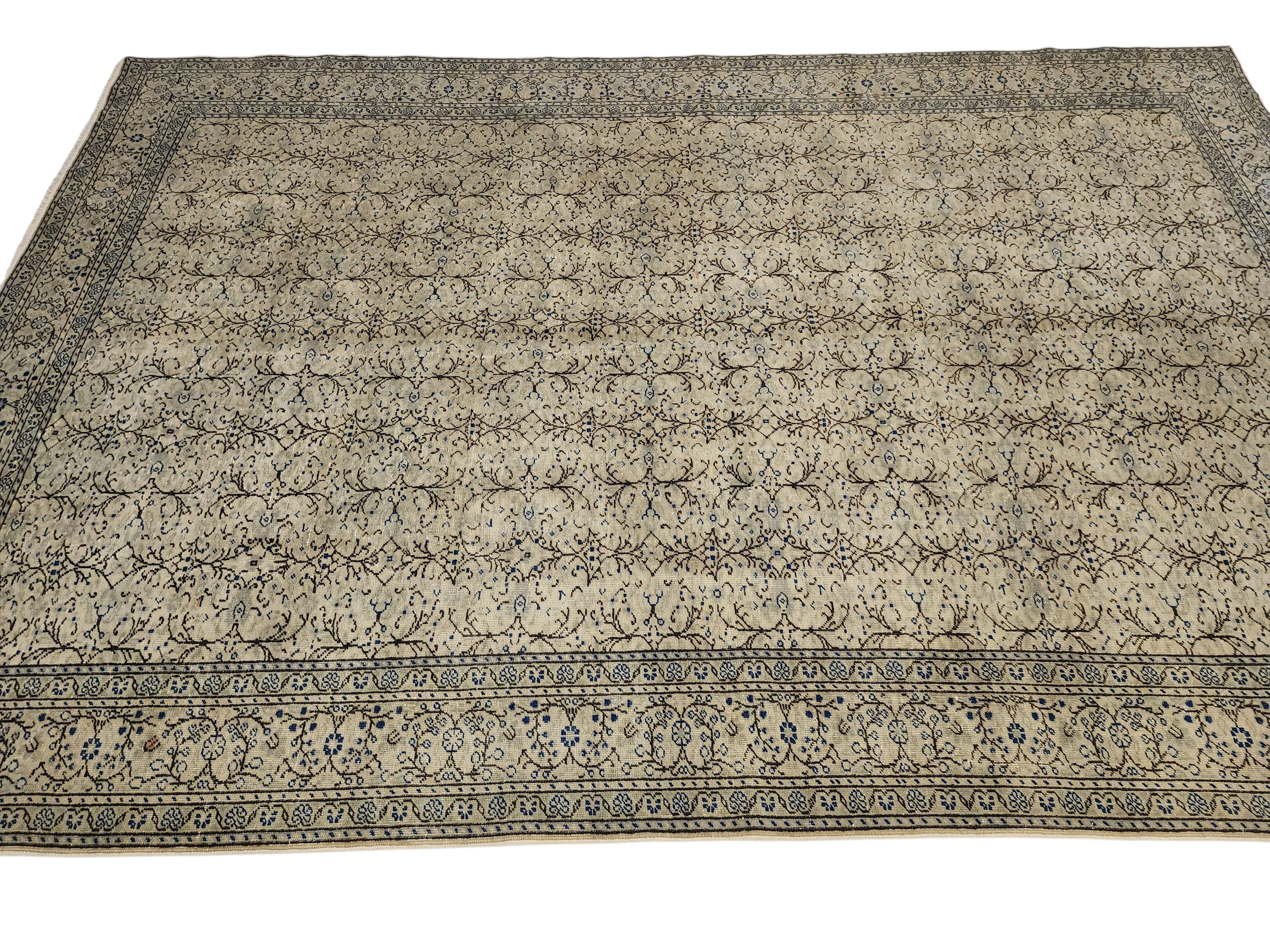 vintage Kayseri Wool Large Area Rug — corner detail