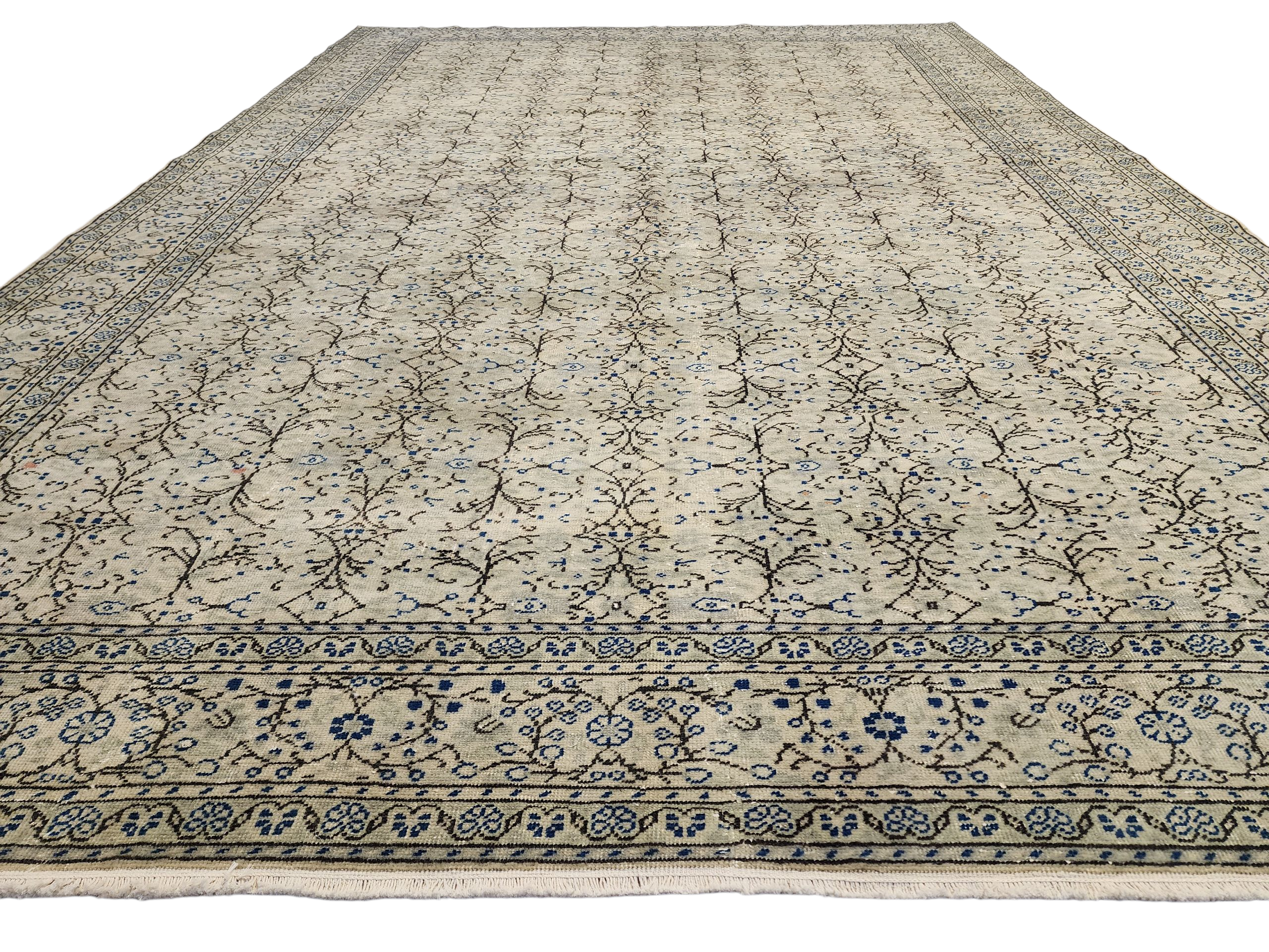 vintage Kayseri Wool Large Area Rug — in setting