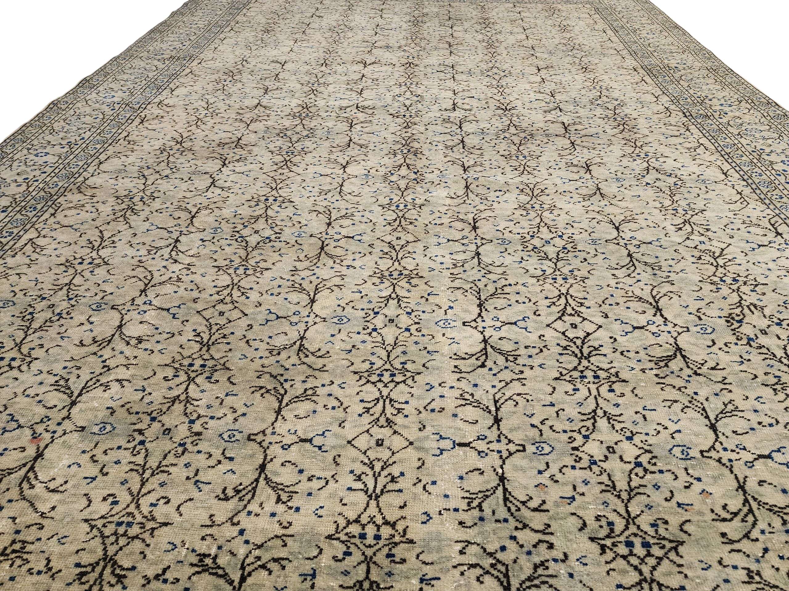 vintage Kayseri Wool Large Area Rug — pattern close-up