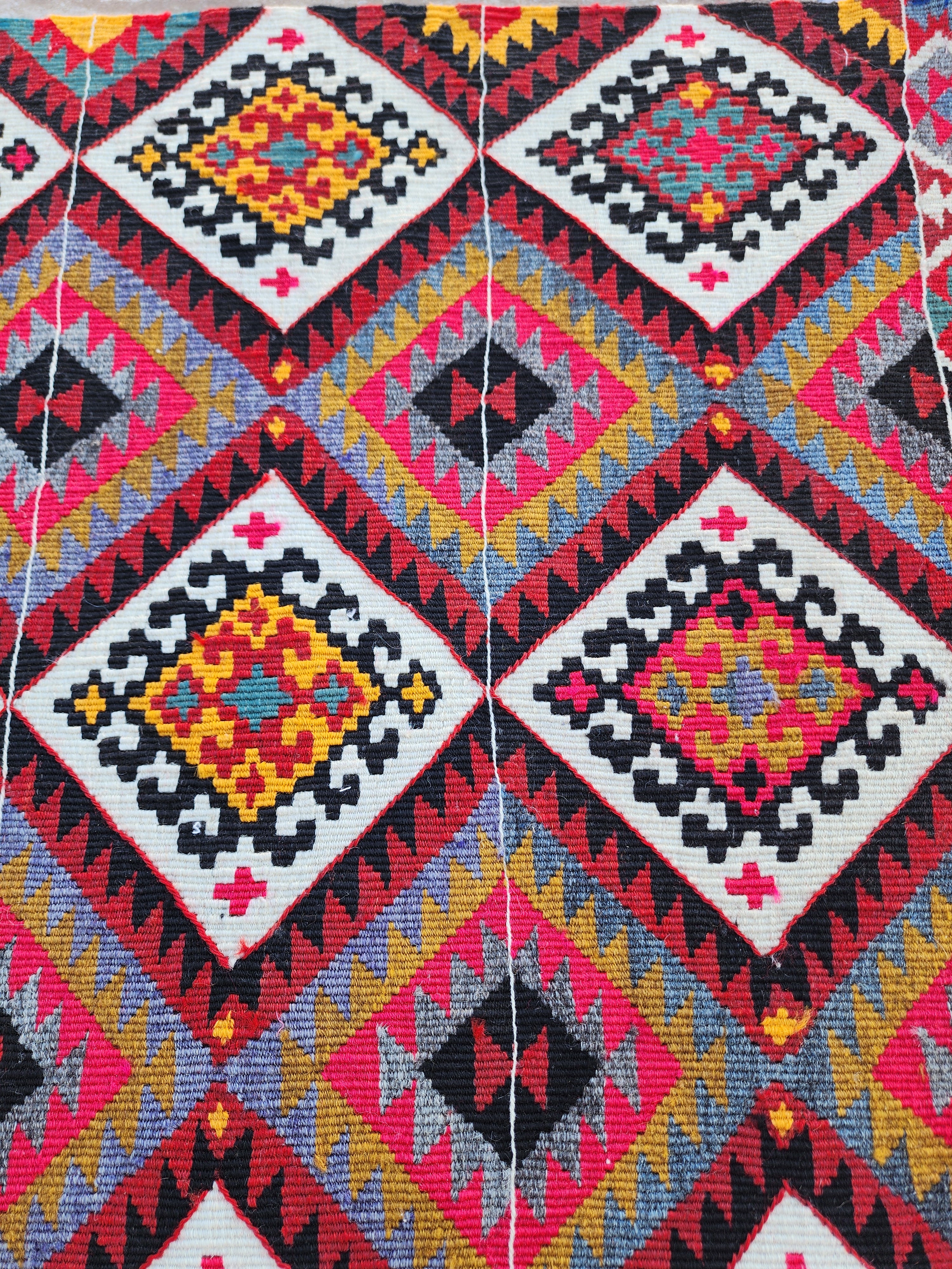Turkish Kilim Rug 2 x 2 ft Pink Orange Blue Kilim Rug, Vintage Southwestern Aztec Handmade Wool Kilim, Antique Persian Rustic Farmhouse Rug (Copy)