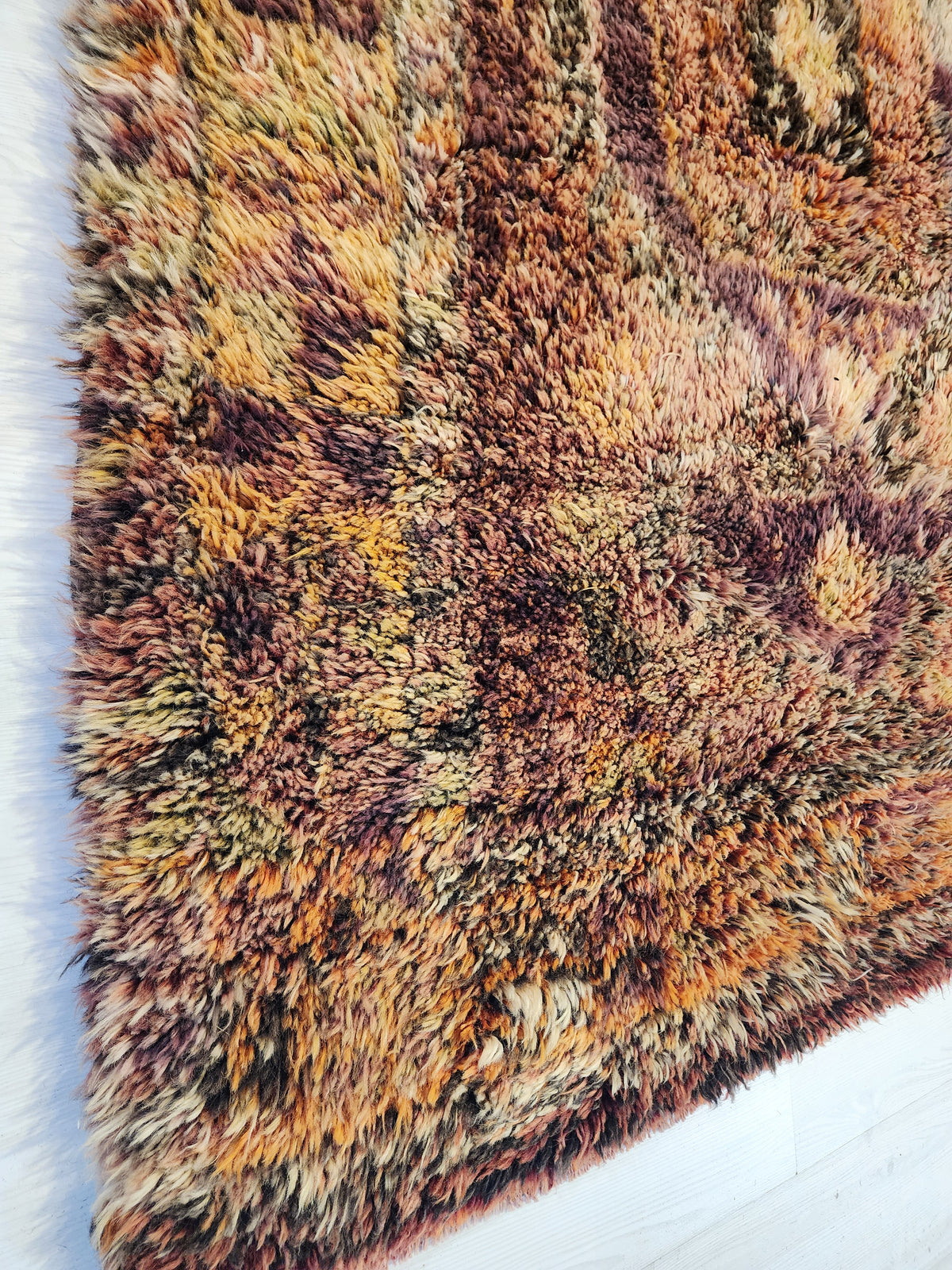 Antique Konya Yatak Tulu Rug, 1900s Turkish Wool Shepherd High Pile Rug