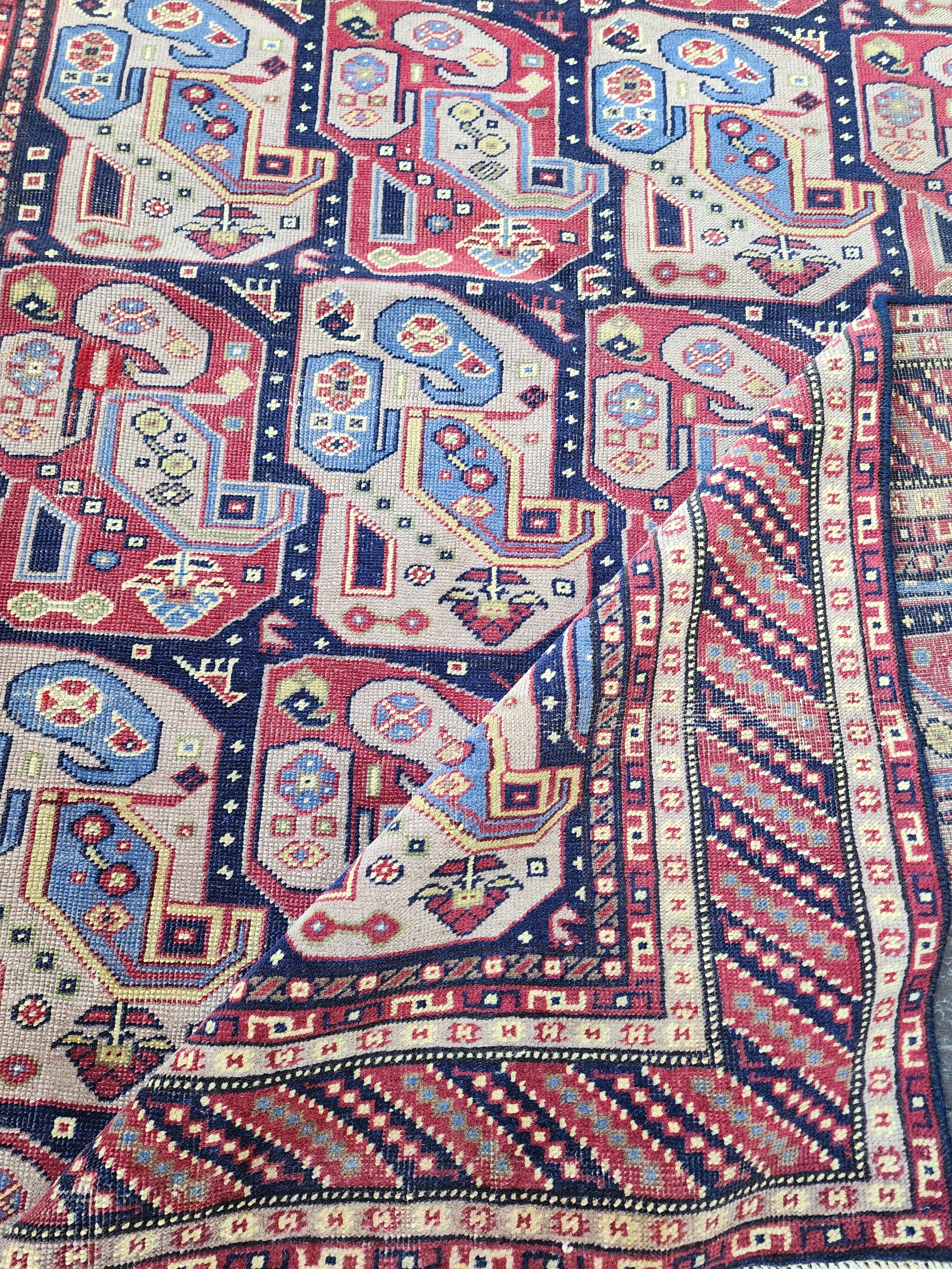 Vintage Persian Area Rug 8'1'' x 5'1'' Vintage Turkish Tribal Natural Wool Rug, Recycled Oriental Design Rustic Bohemian Floor Rug, Carpet