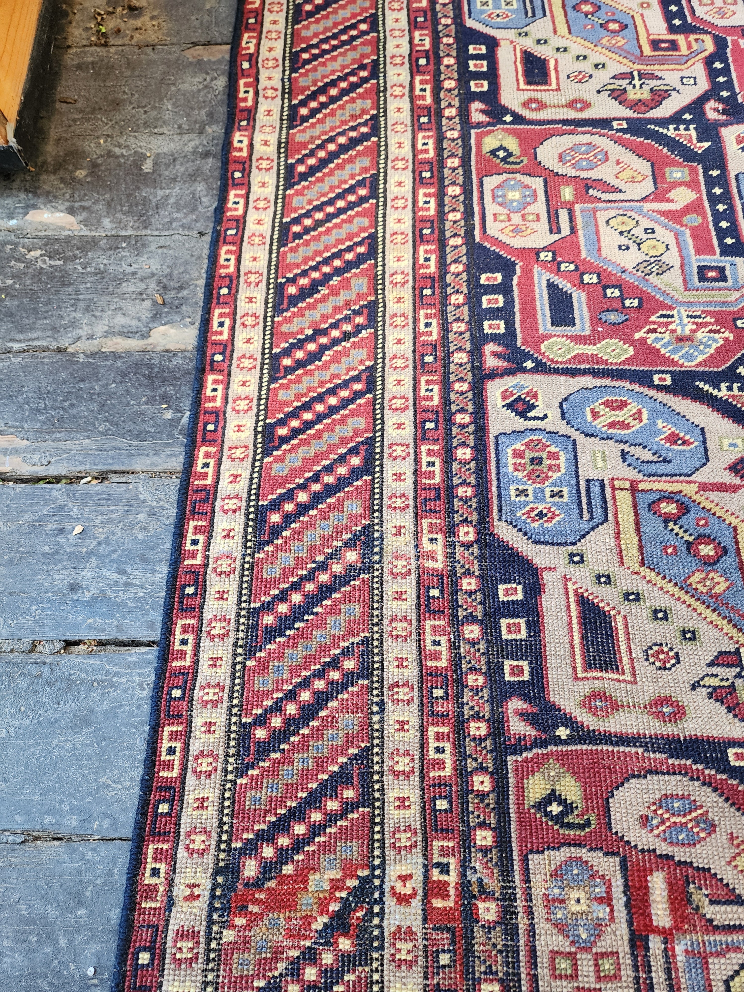 Vintage Persian Area Rug 8'1'' x 5'1'' Vintage Turkish Tribal Natural Wool Rug, Recycled Oriental Design Rustic Bohemian Floor Rug, Carpet