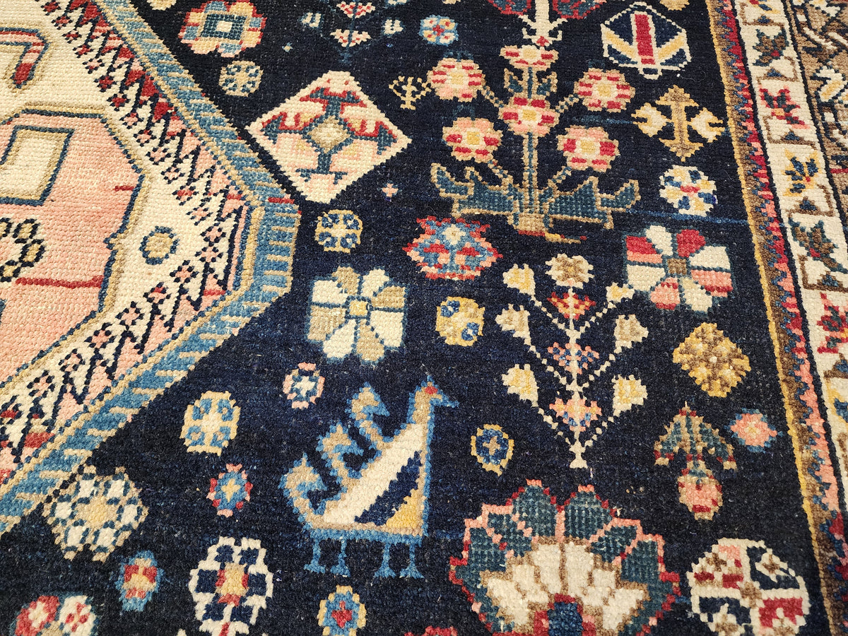 Antique Afshar rug in blue, brown and pink, 5'6" x 7', photo 7