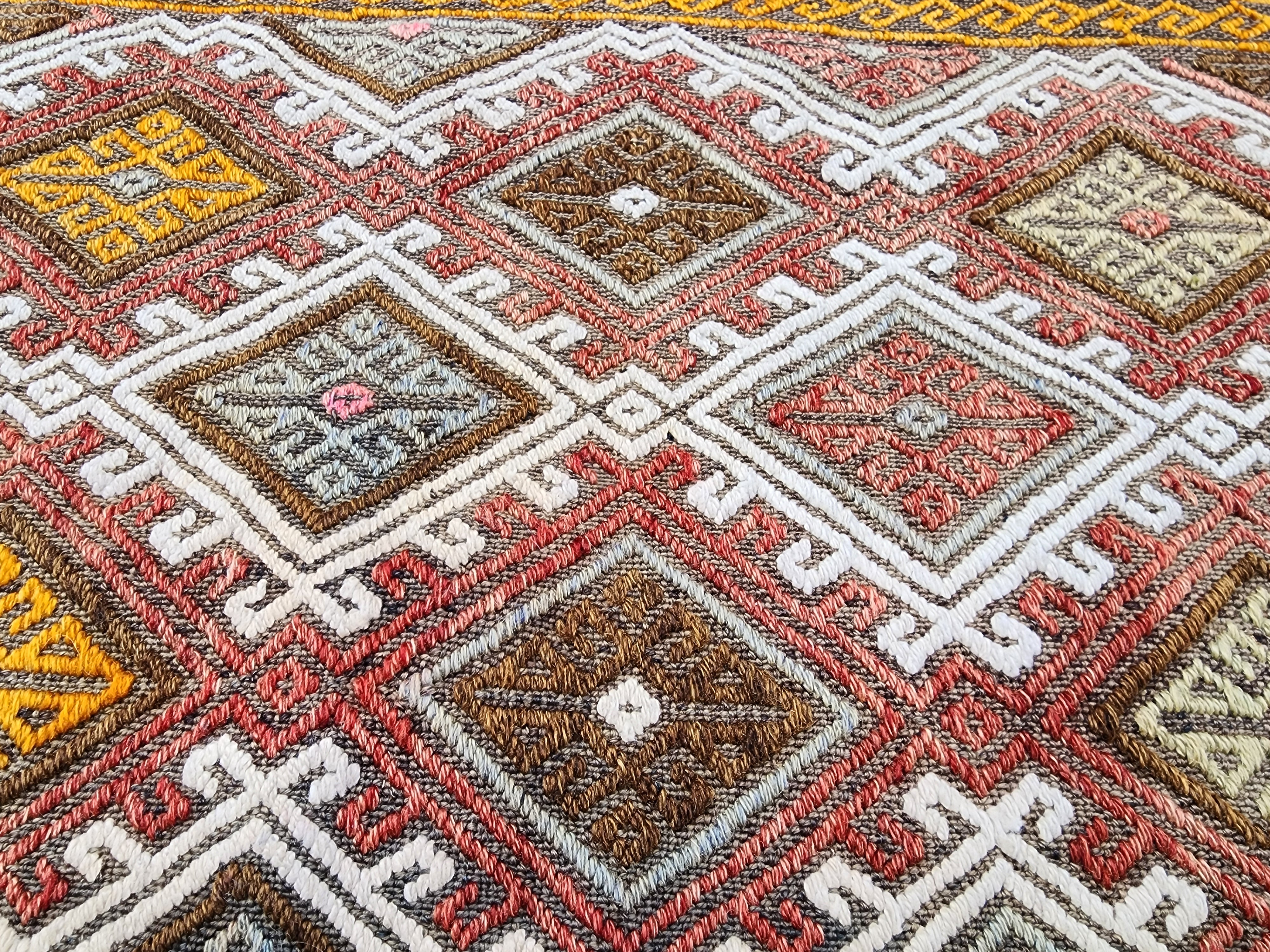 Andromeda — Vintage Turkish Kilim Rug, Handwoven Tribal Diamond Pattern Rug, 1'7''x2'2''