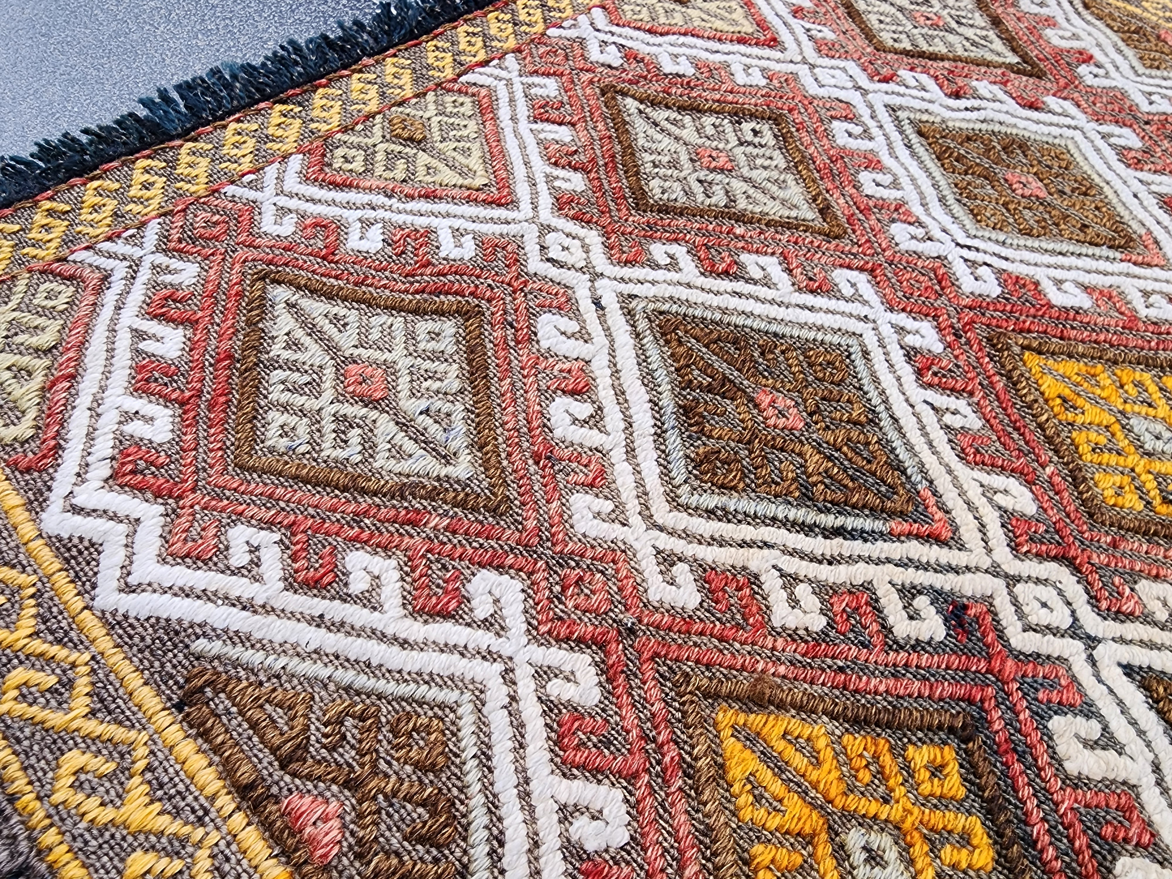 Andromeda — Vintage Turkish Kilim Rug, Handwoven Tribal Diamond Pattern Rug, 1'7''x2'2''
